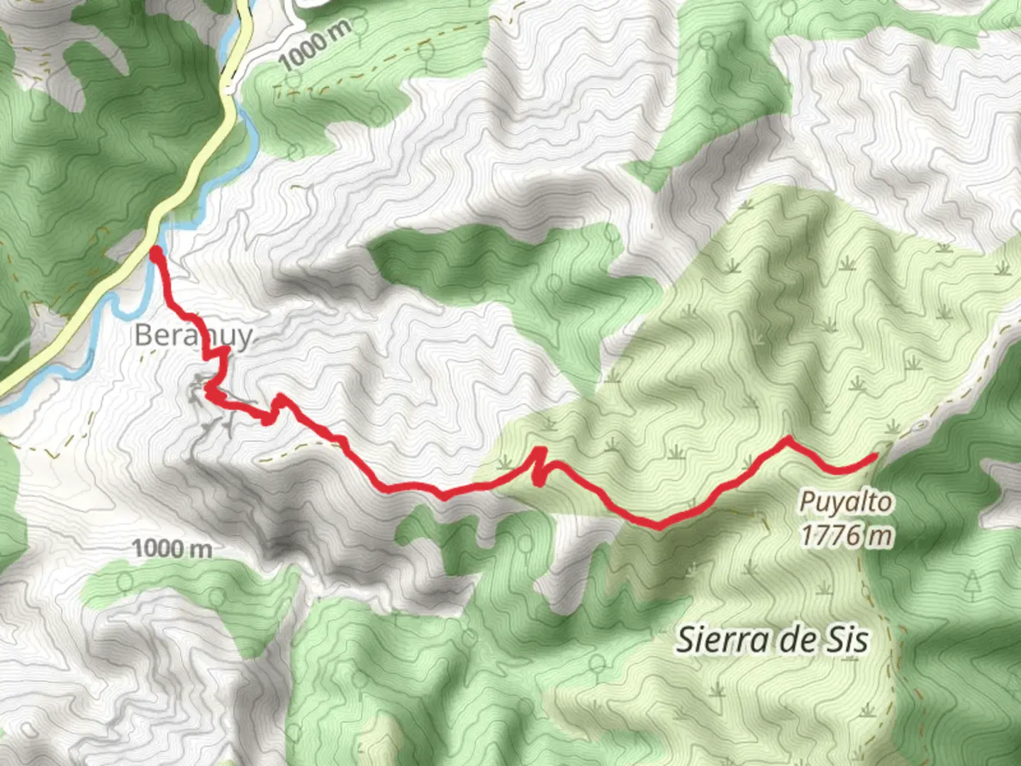 An image depicting the trail Detour to the Hermitage of Sis PR HU 47 and its surrounding area.