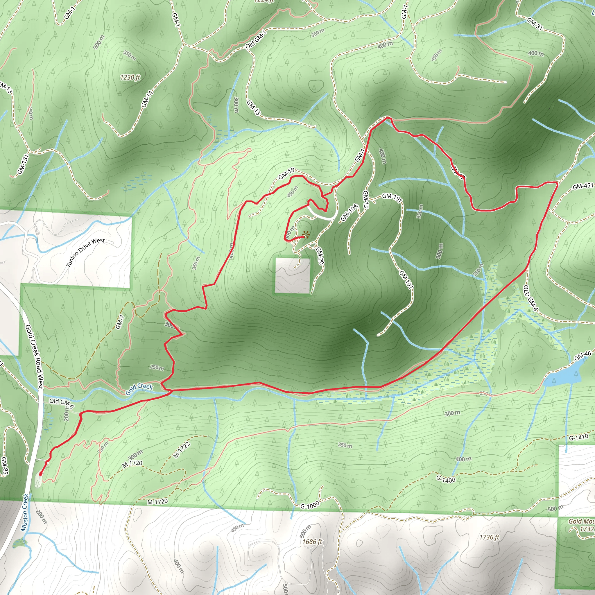 Green Mountain Loop via Gold Creek Trail mobile static map
