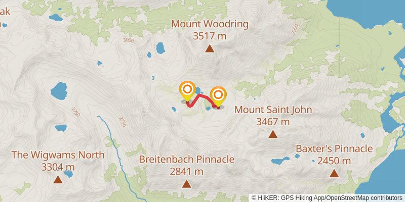 Teton Crest Trail alt 1 Map