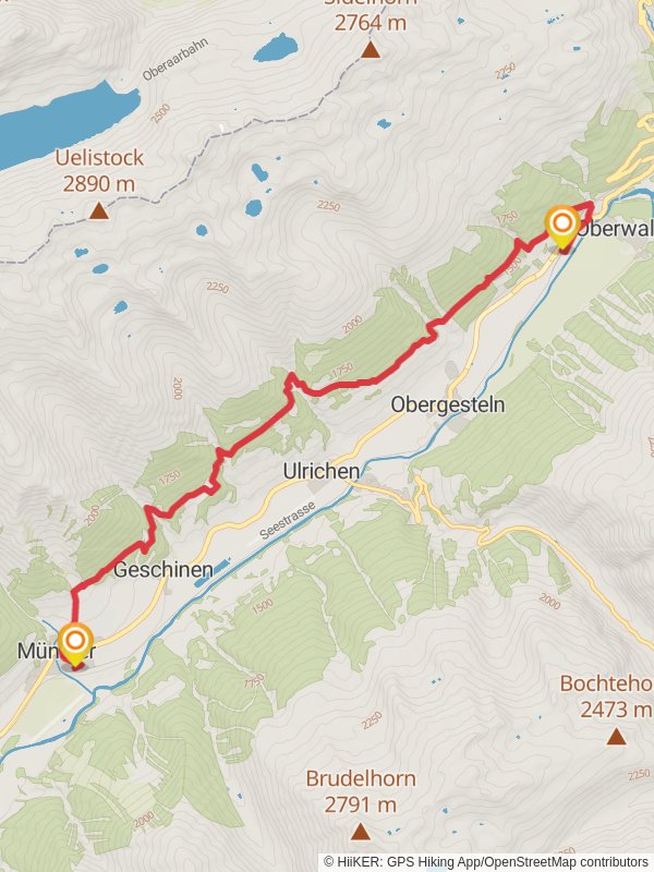 Oberwald - Münster Trail mobile static map