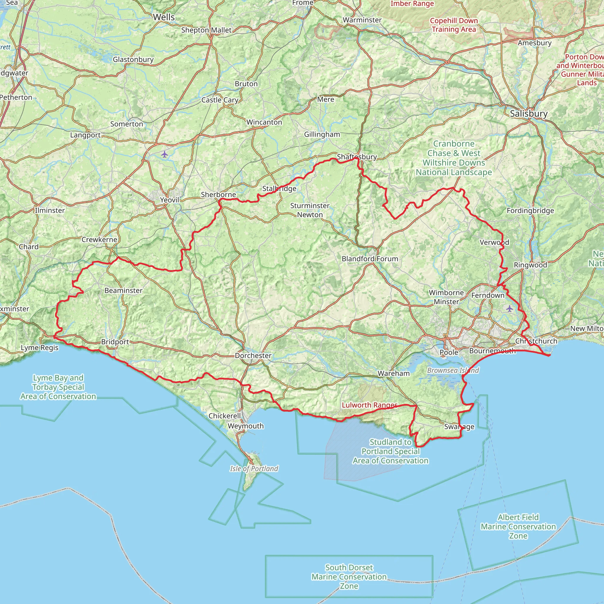 Dorset Loop from North Haven Point mobile static map
