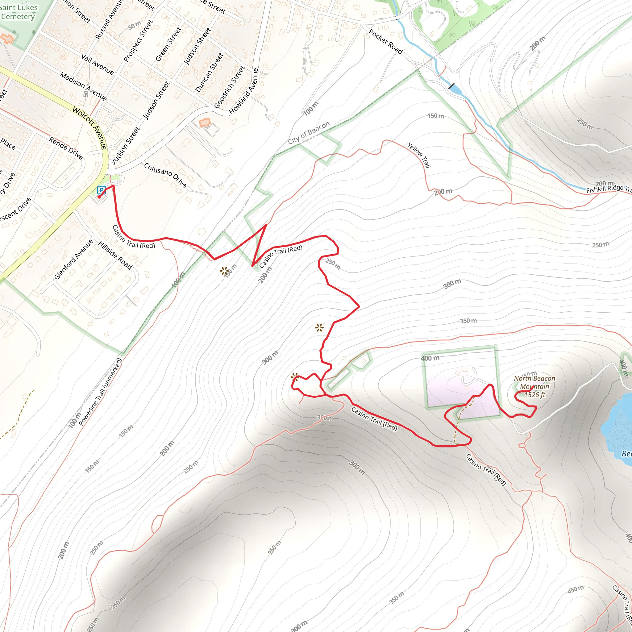 North Beacon Mountain via Casino Trail mobile static map