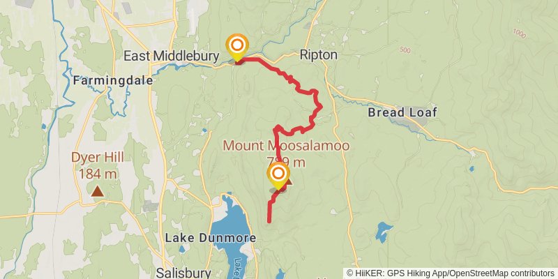 Mount Moosalamoo via Oak Ridge Trail stage 2 Map
