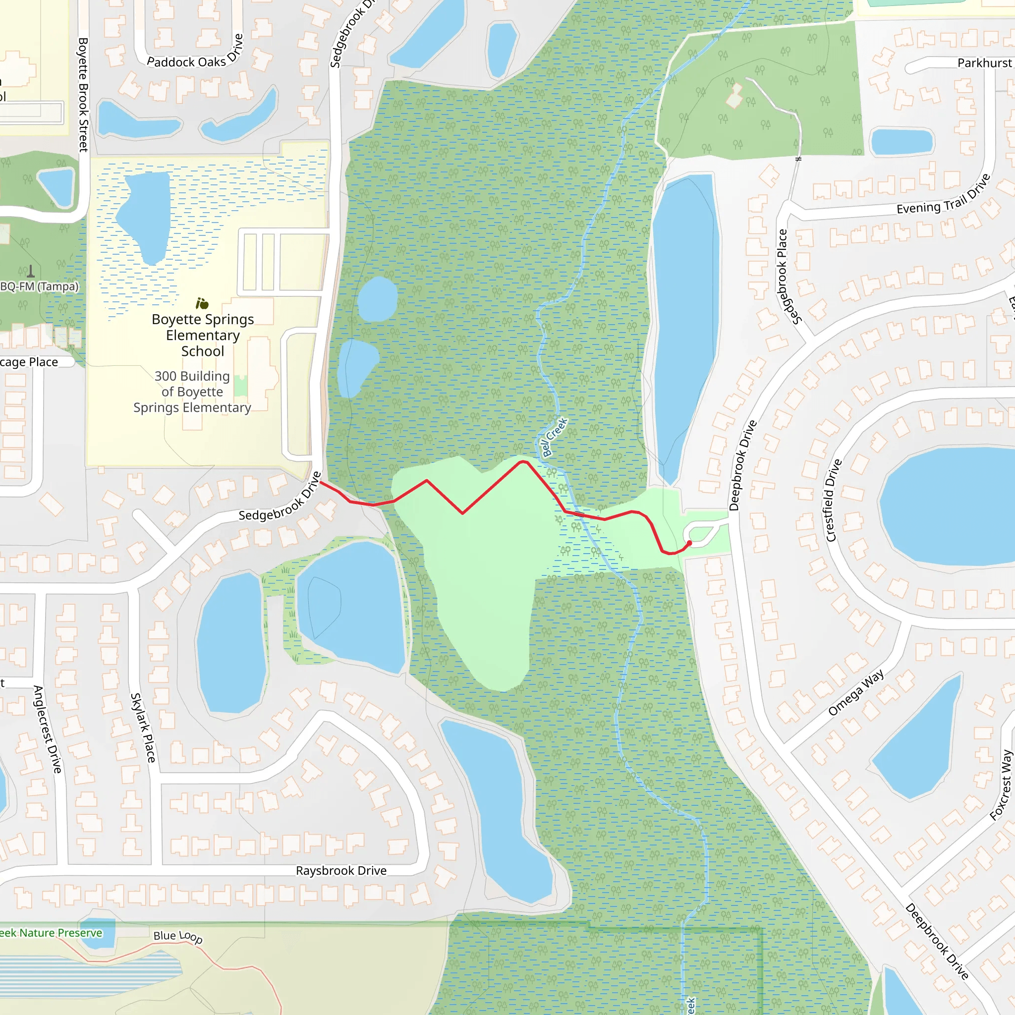 Deepbrook Drive West Trail mobile static map