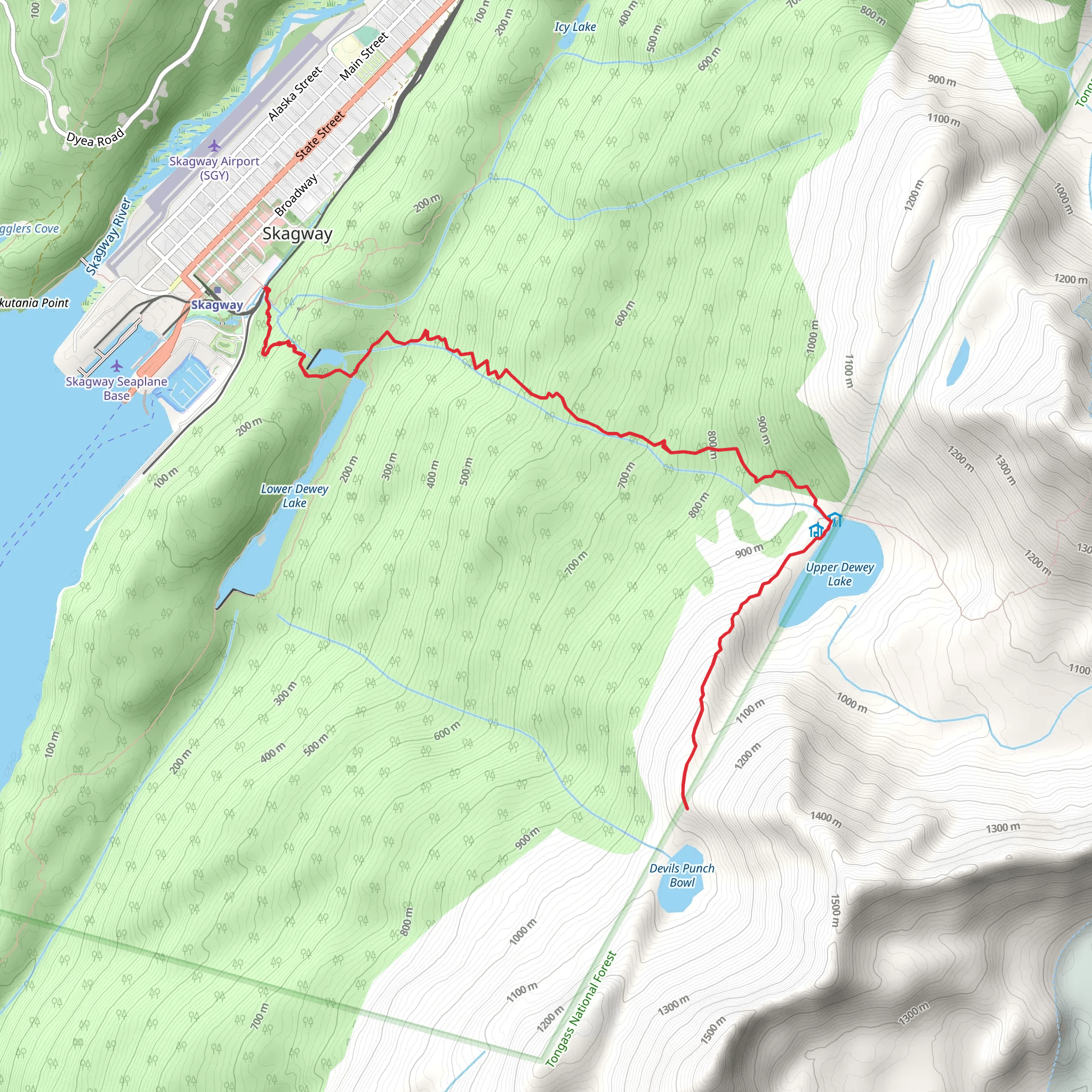 Devil's Punch Bowl via Upper Dewey Lake Trail mobile static map