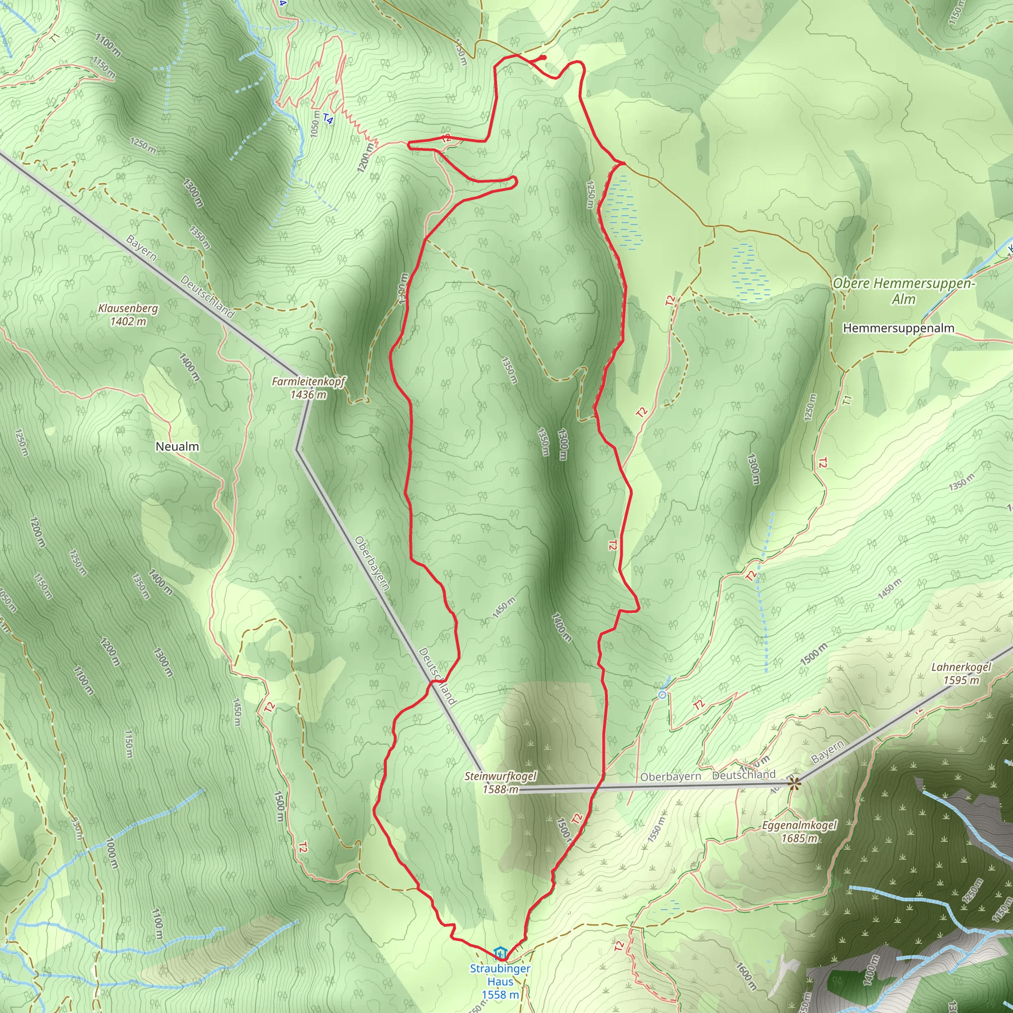 Schaarwandkopf Peak Loop via Schaarwandwald mobile static map
