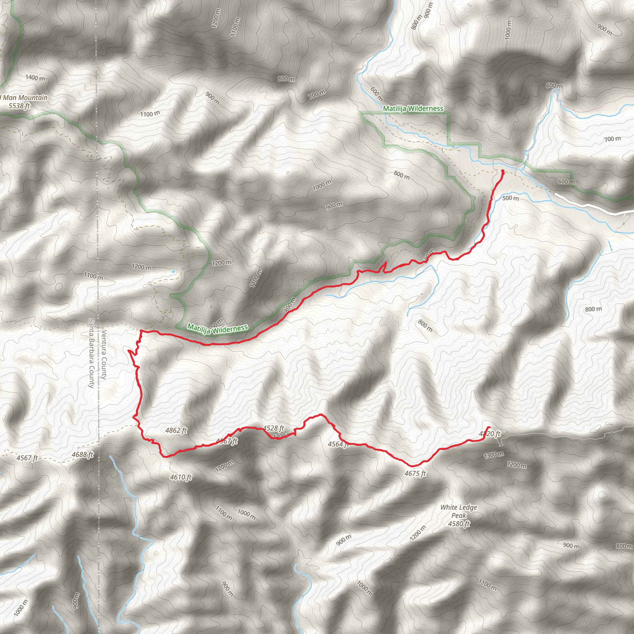Ocean View Trail via Monte Arido Trail mobile static map