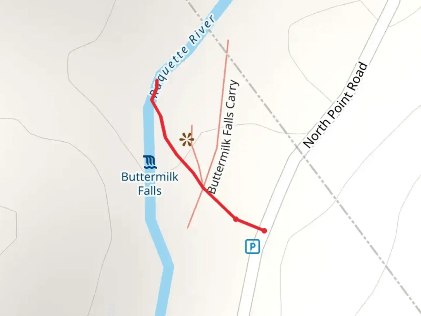 An image depicting the trail Raquette River Trail and its surrounding area.