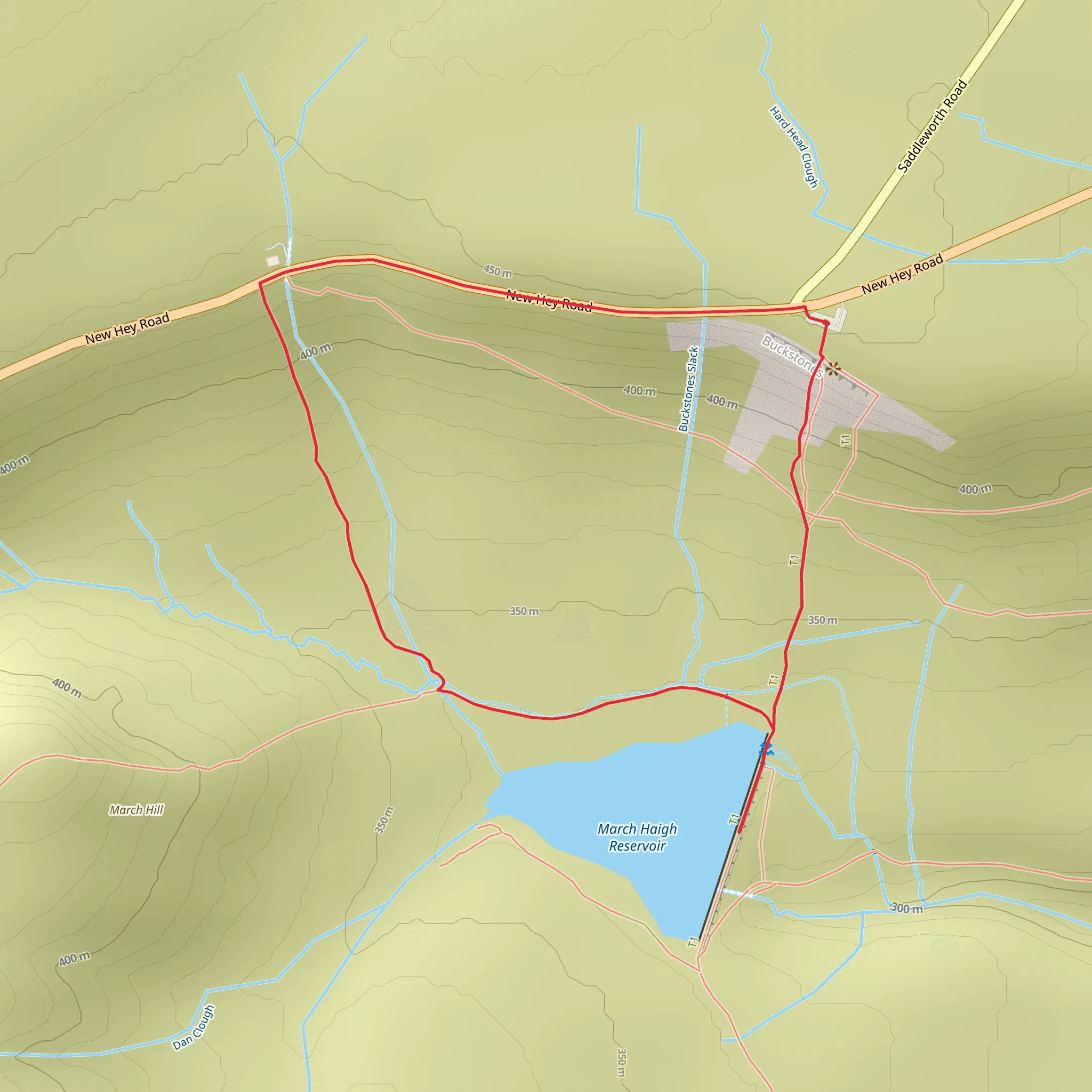 March Haigh Reservoir Walk mobile static map