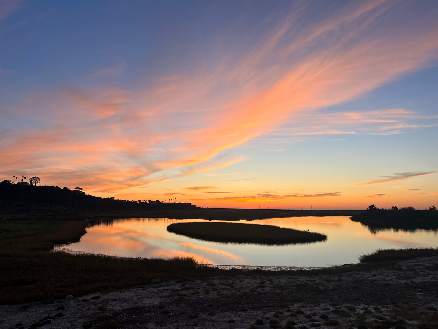 An image depicting the trail La Orilla Trail and Tern Point and its surrounding area.