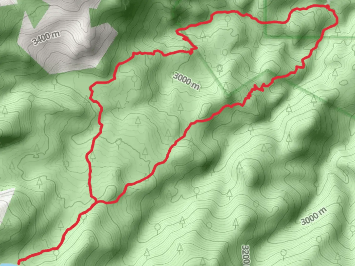 An image depicting the trail Beaver Meadows and Beartrack Lakes Loop and its surrounding area.