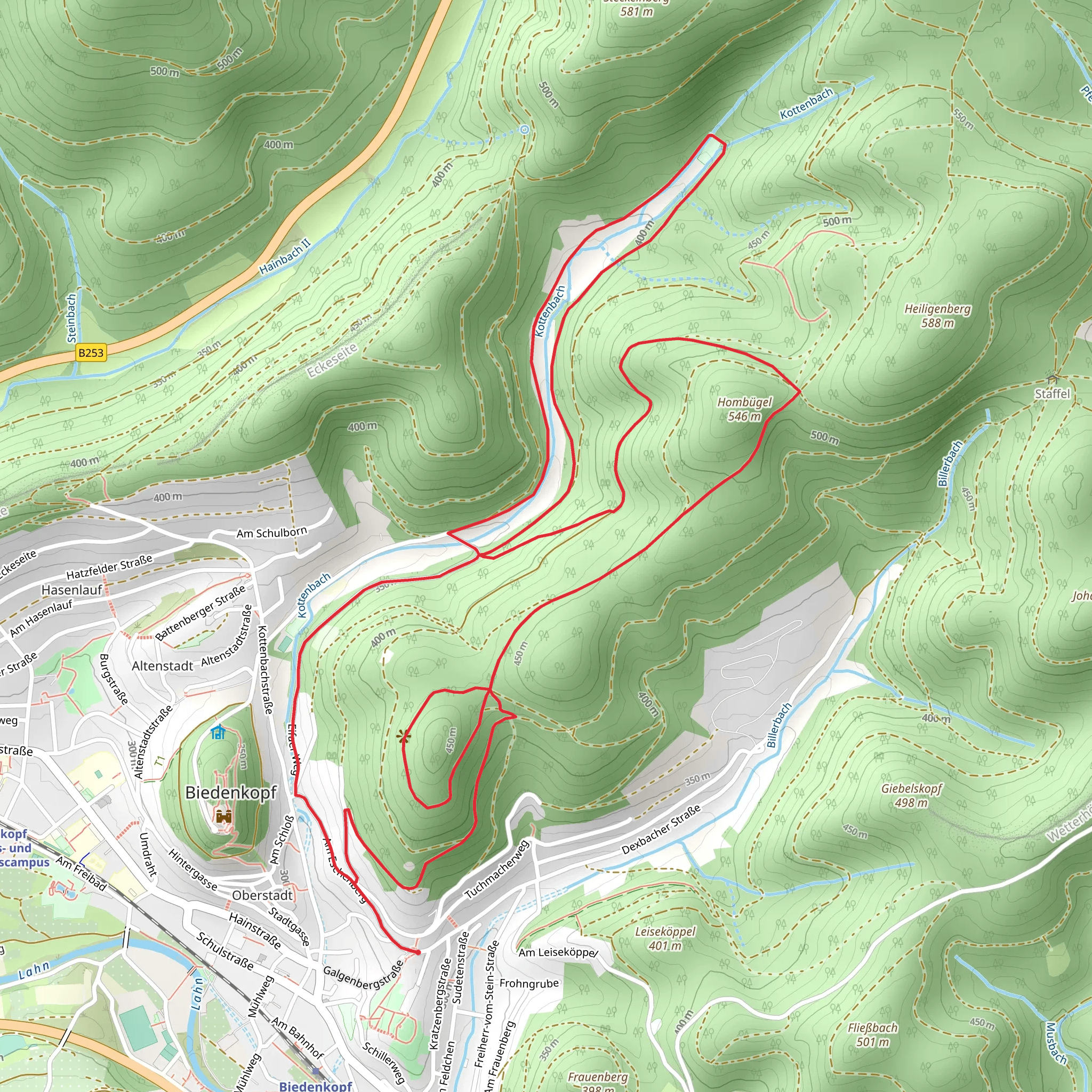 Großer Eschenberg, Hombugel and Arnoldsgrund Loop mobile static map