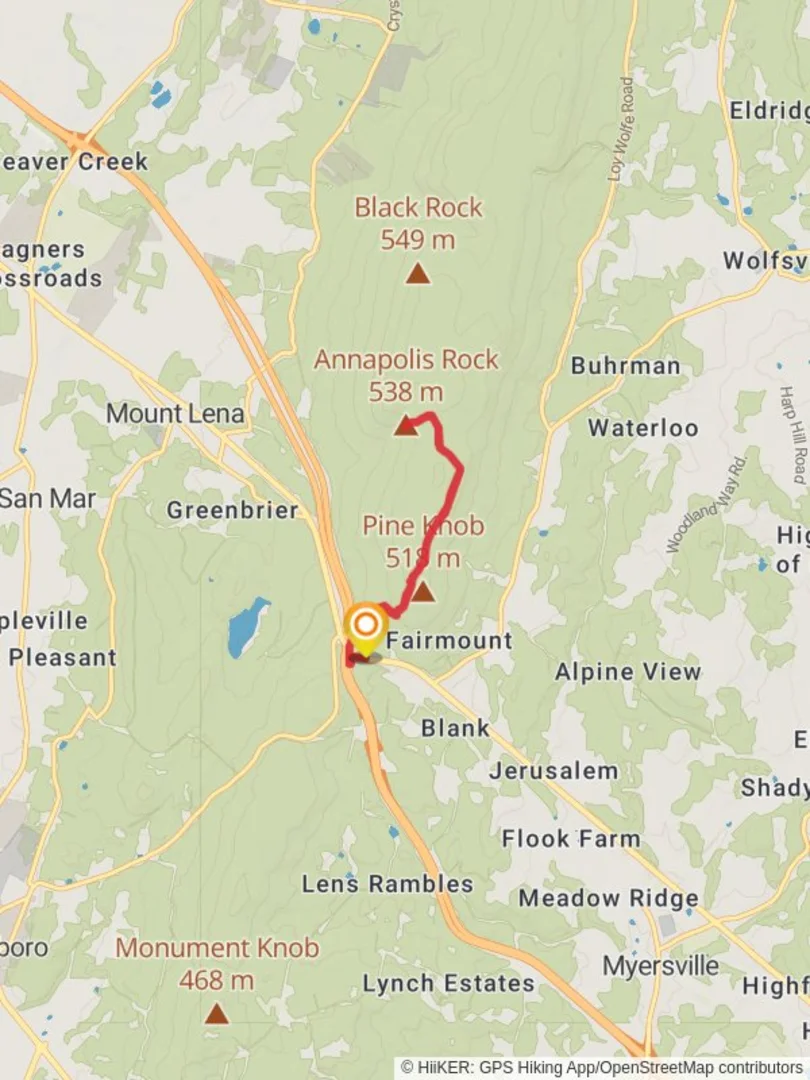 An image depicting the trail Annapolis Rock and its surrounding area.