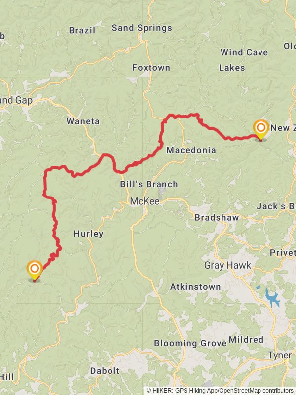 Sheltowee Trace Point to Point