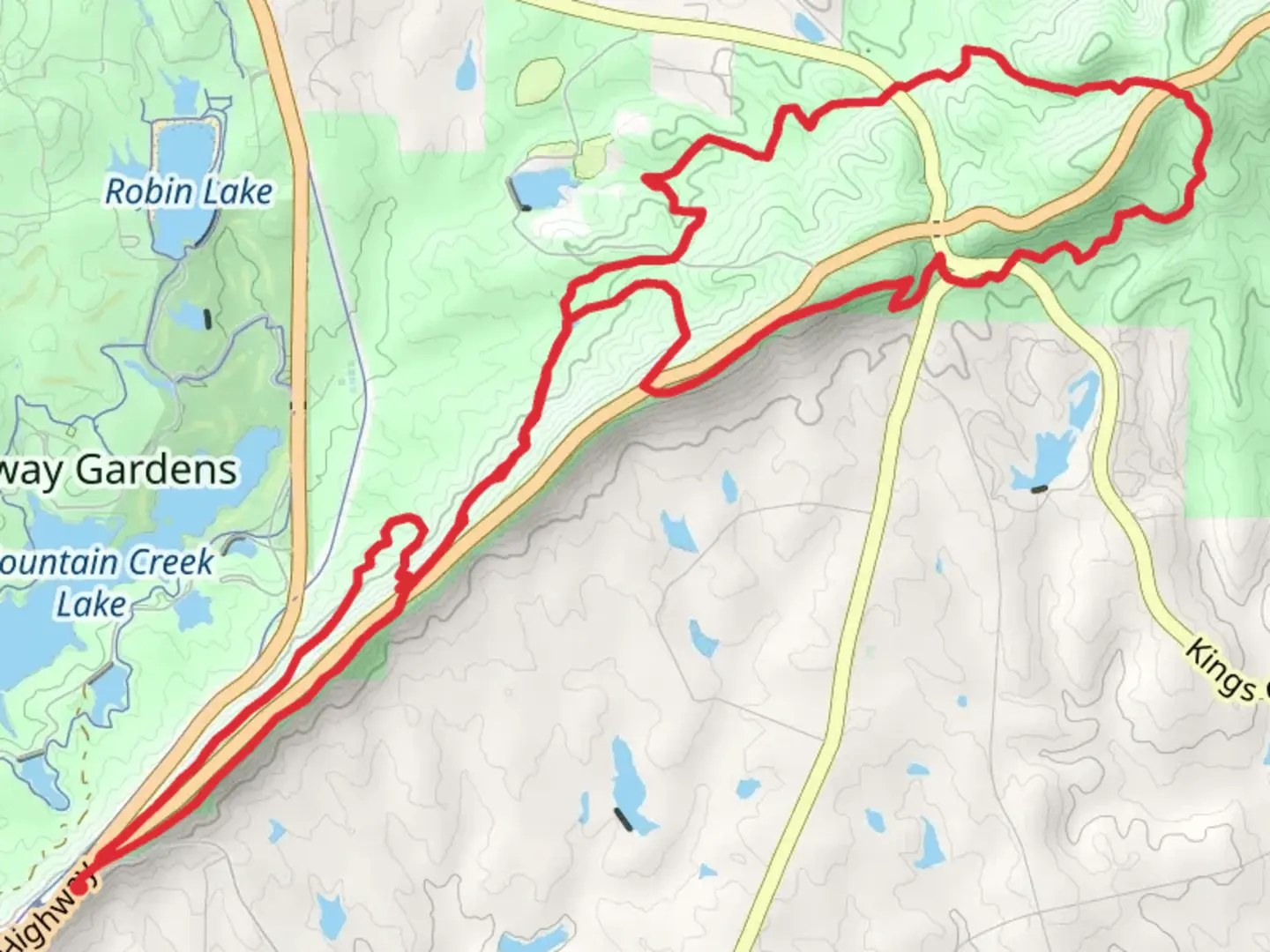 An image depicting the trail Pine Mountain, Liberty Bell Pool and Chestnut Oak Loop Trail and its surrounding area.