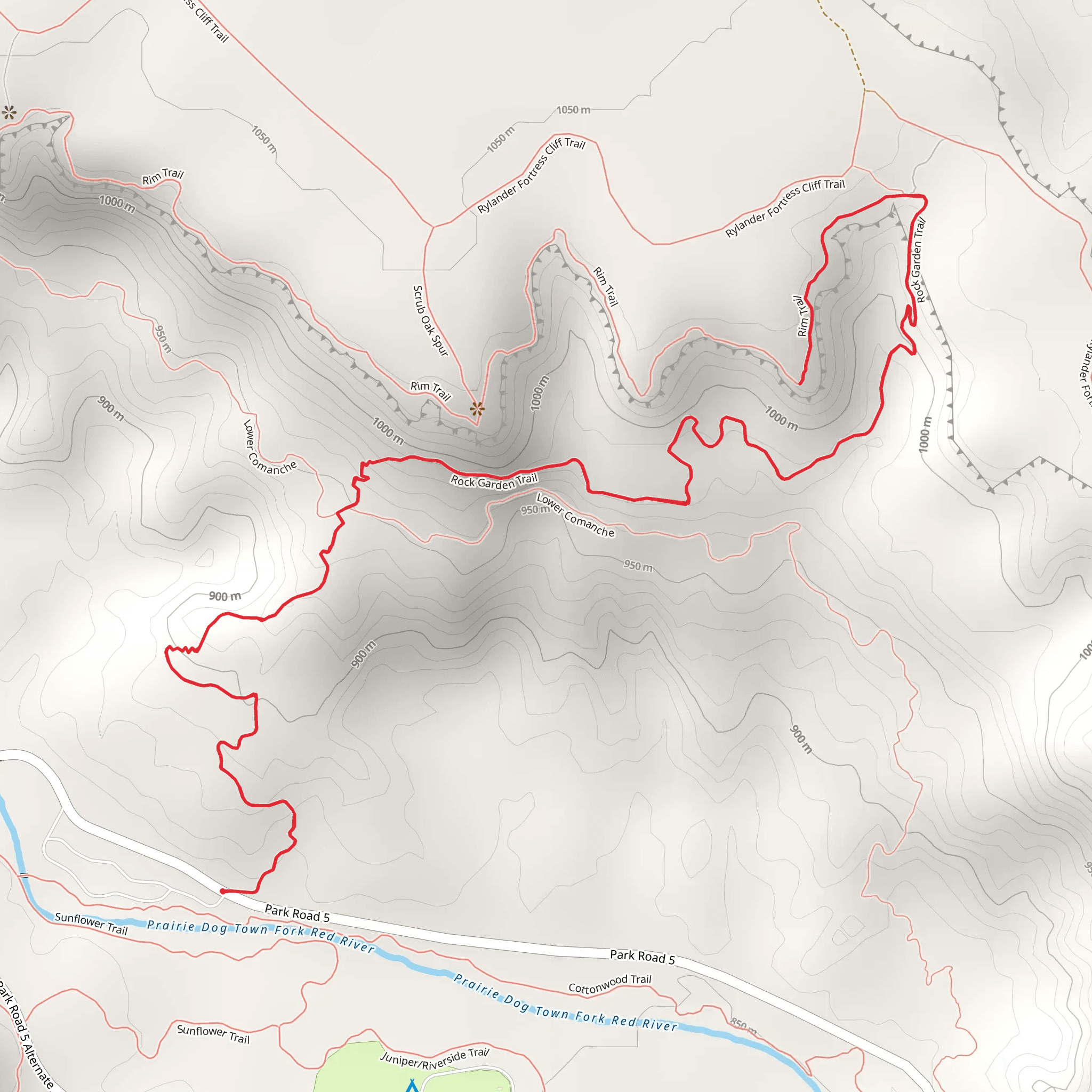 Rock Garden Trail Out and Back mobile static map