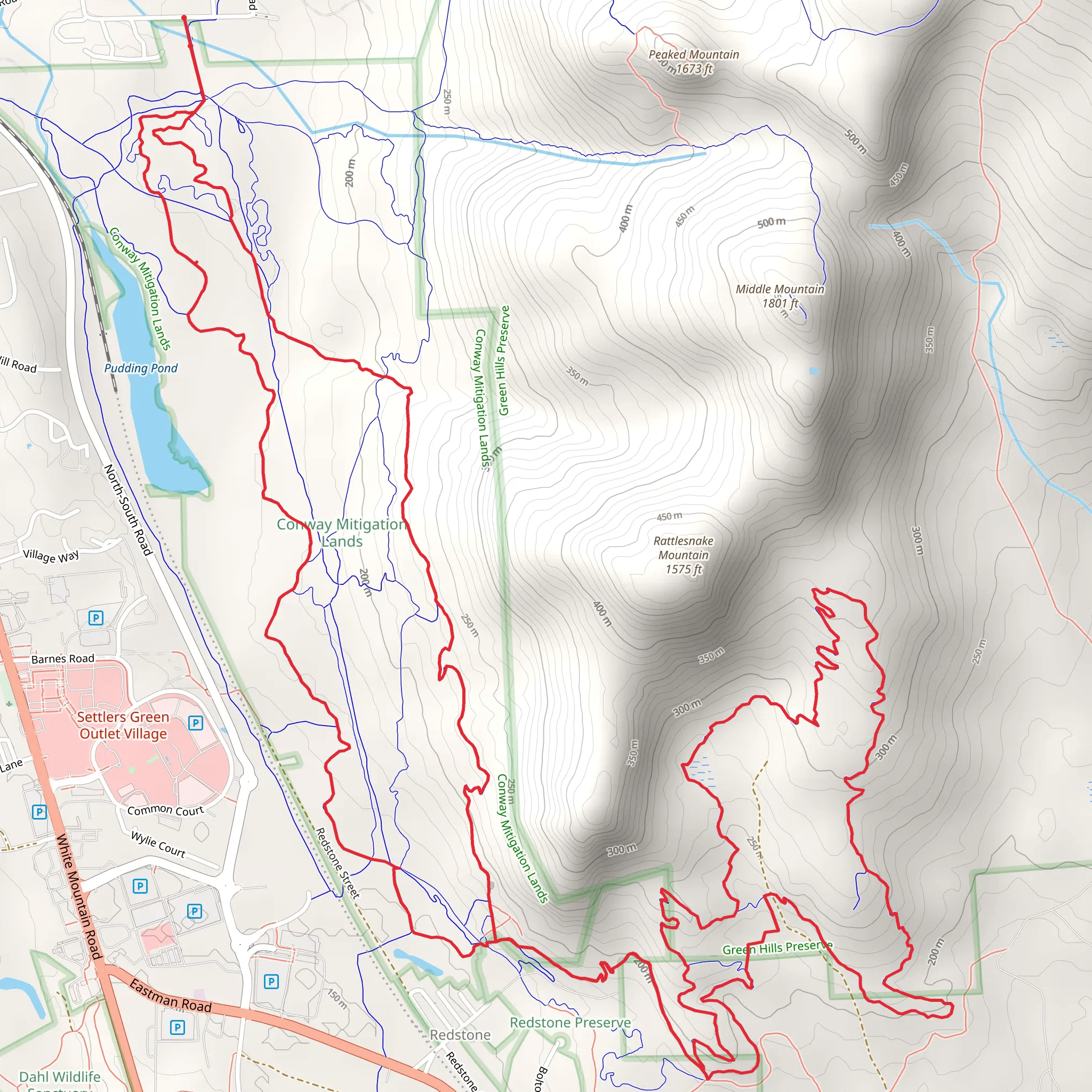 Pudding Pond via Pillar to Pond mobile static map