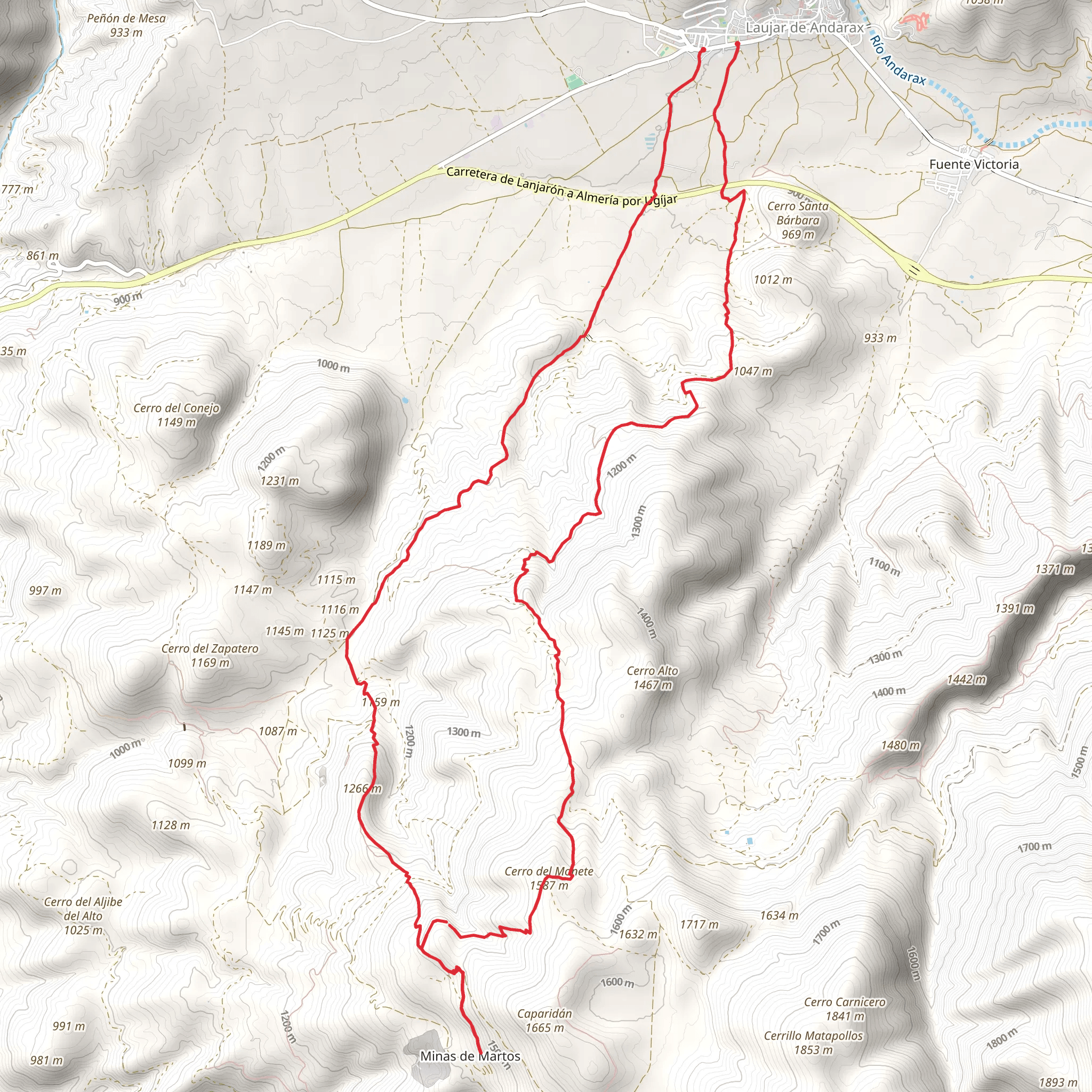 The Mines and Caparidán mobile static map
