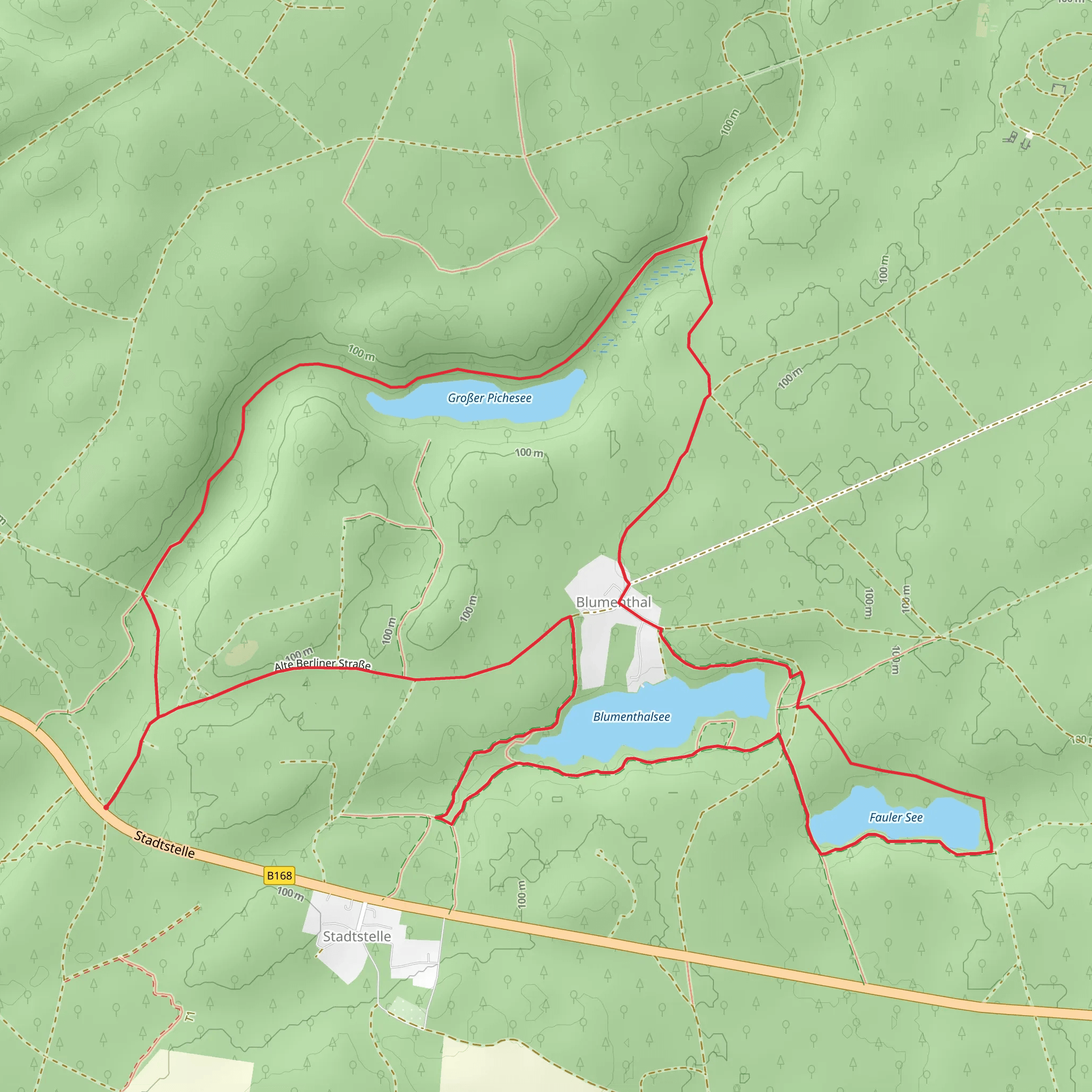 Großer Pichesee, Blumenthalsee and Fauler See Loop mobile static map