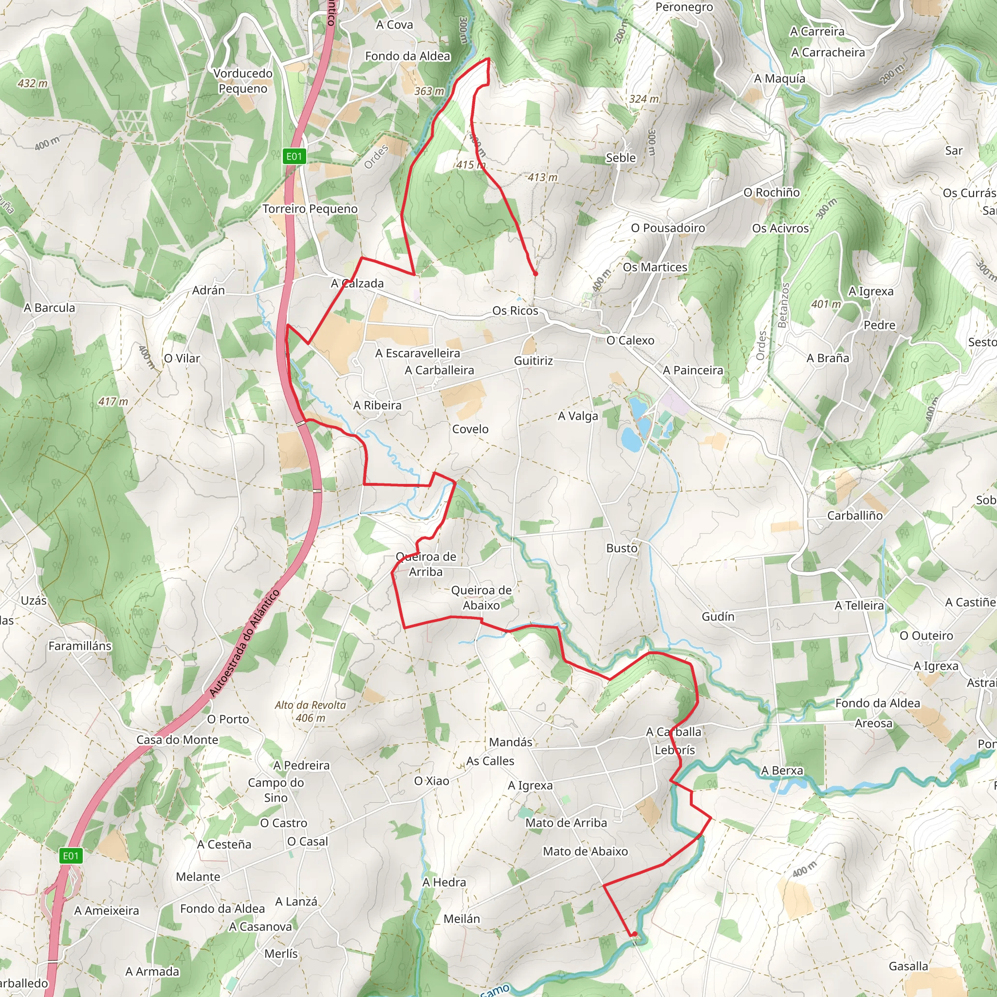 PR G 117 From Fraga to Muíños mobile static map