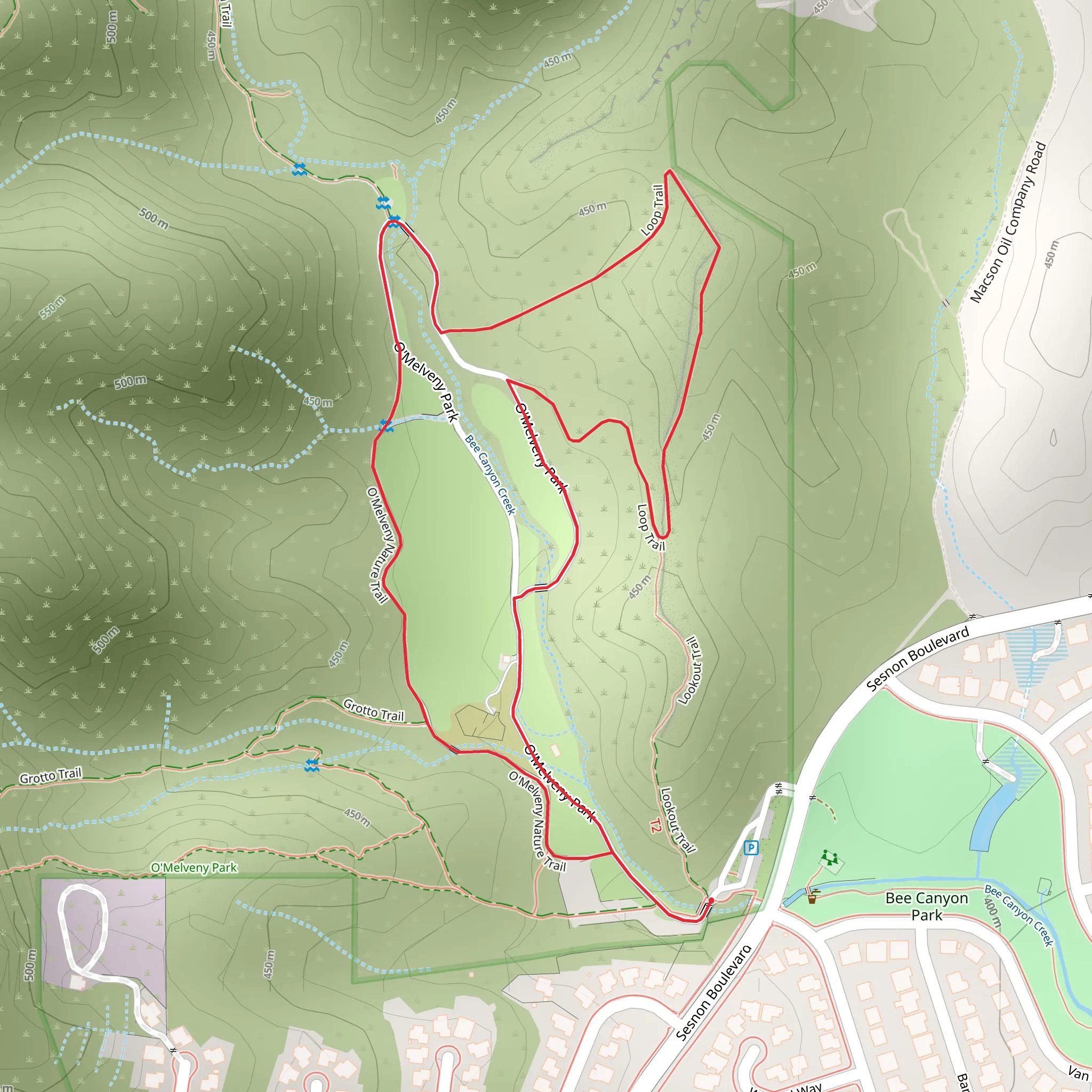 O'Melveny Nature Loop Trail mobile static map