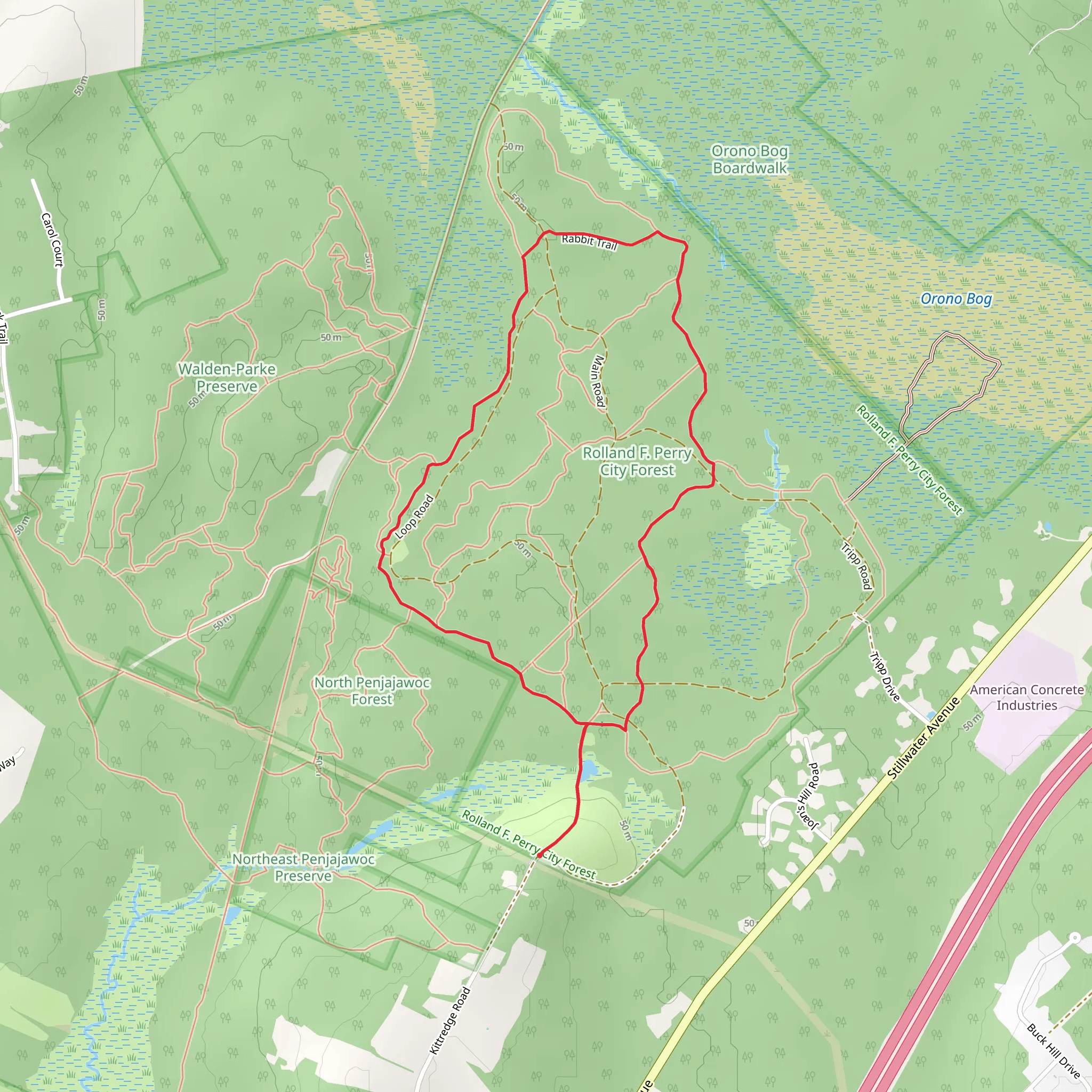 East - West Loop Trail and Arboretum Trail Loop mobile static map