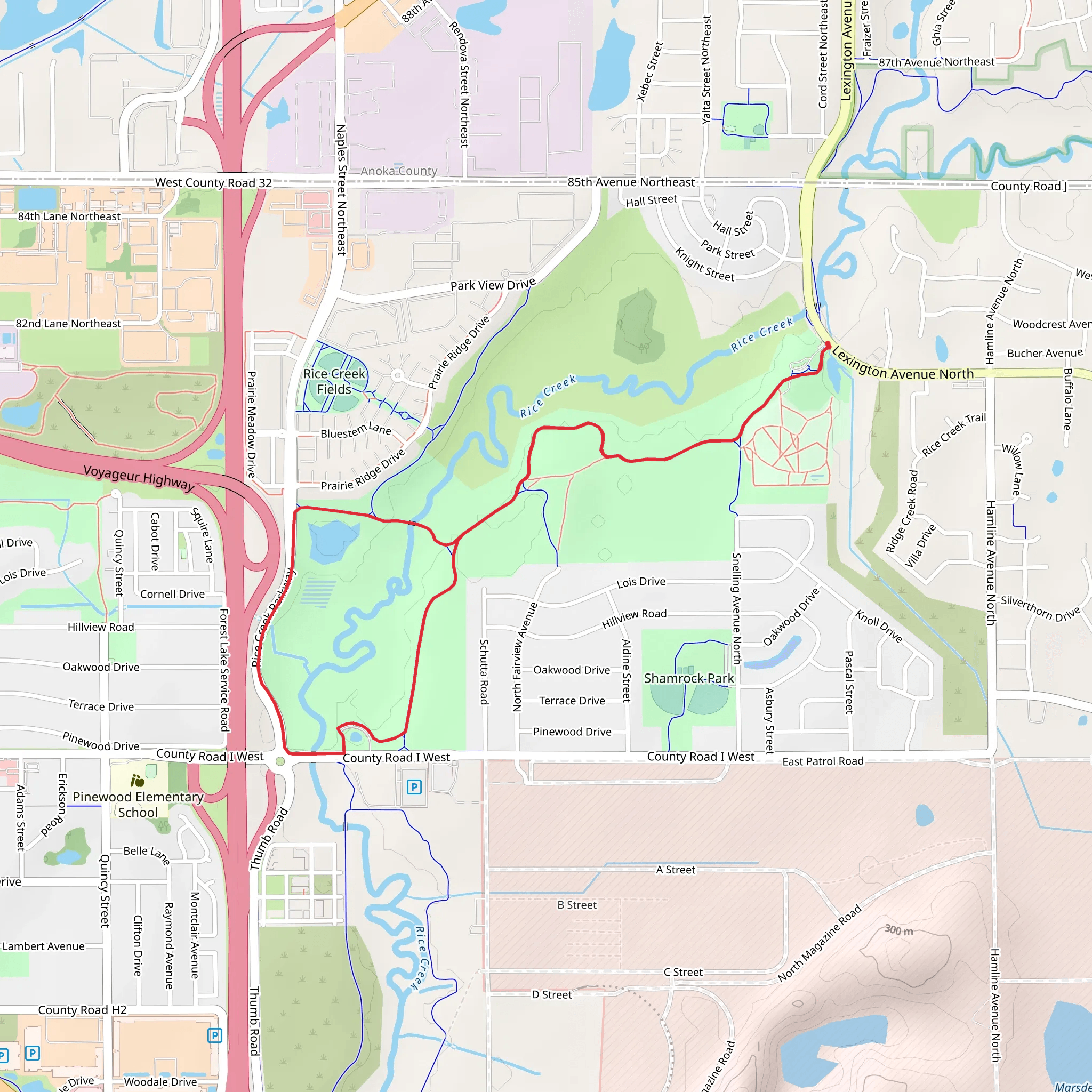 Rice Creek Loop mobile static map