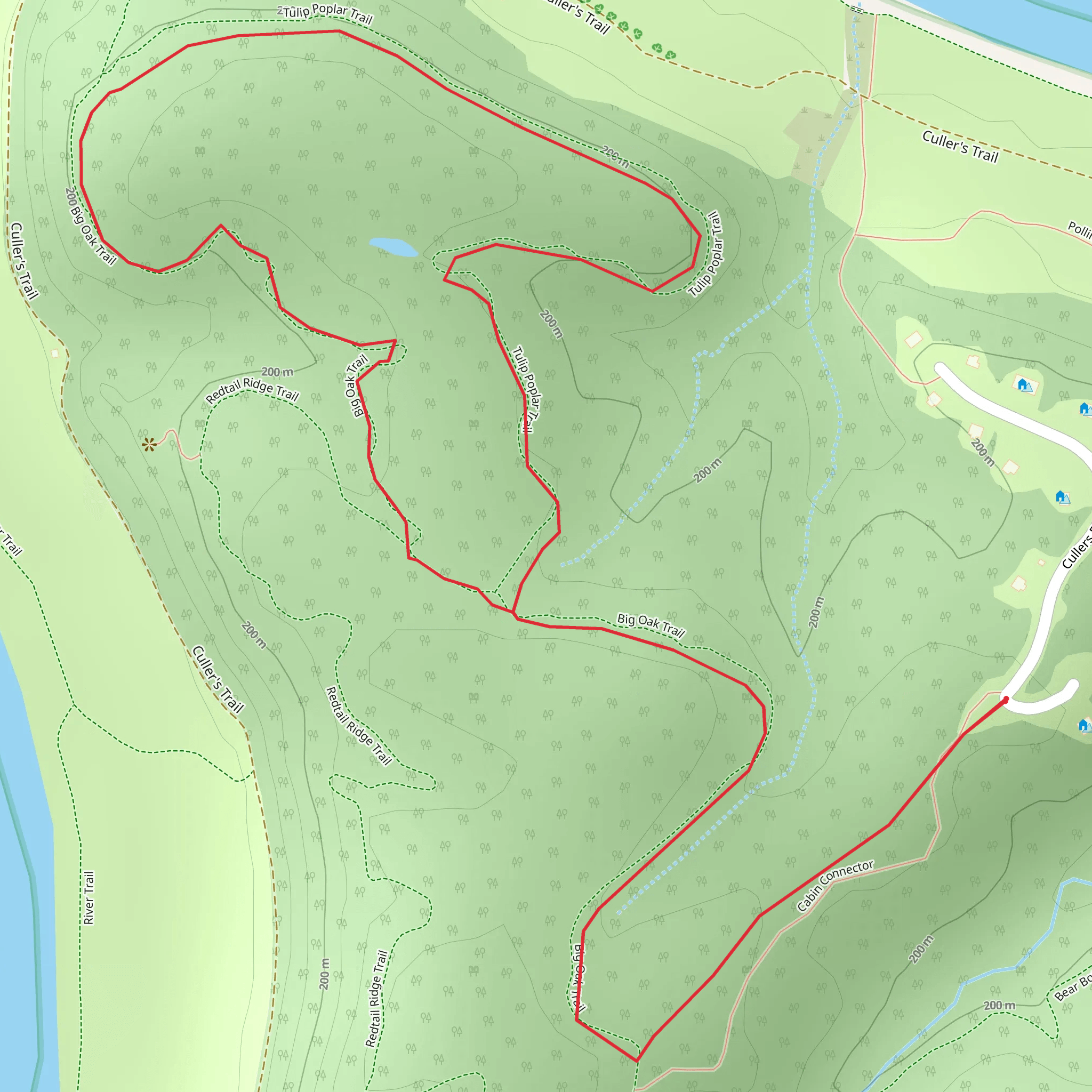 Big Oak Loop Trail - Easy mobile static map