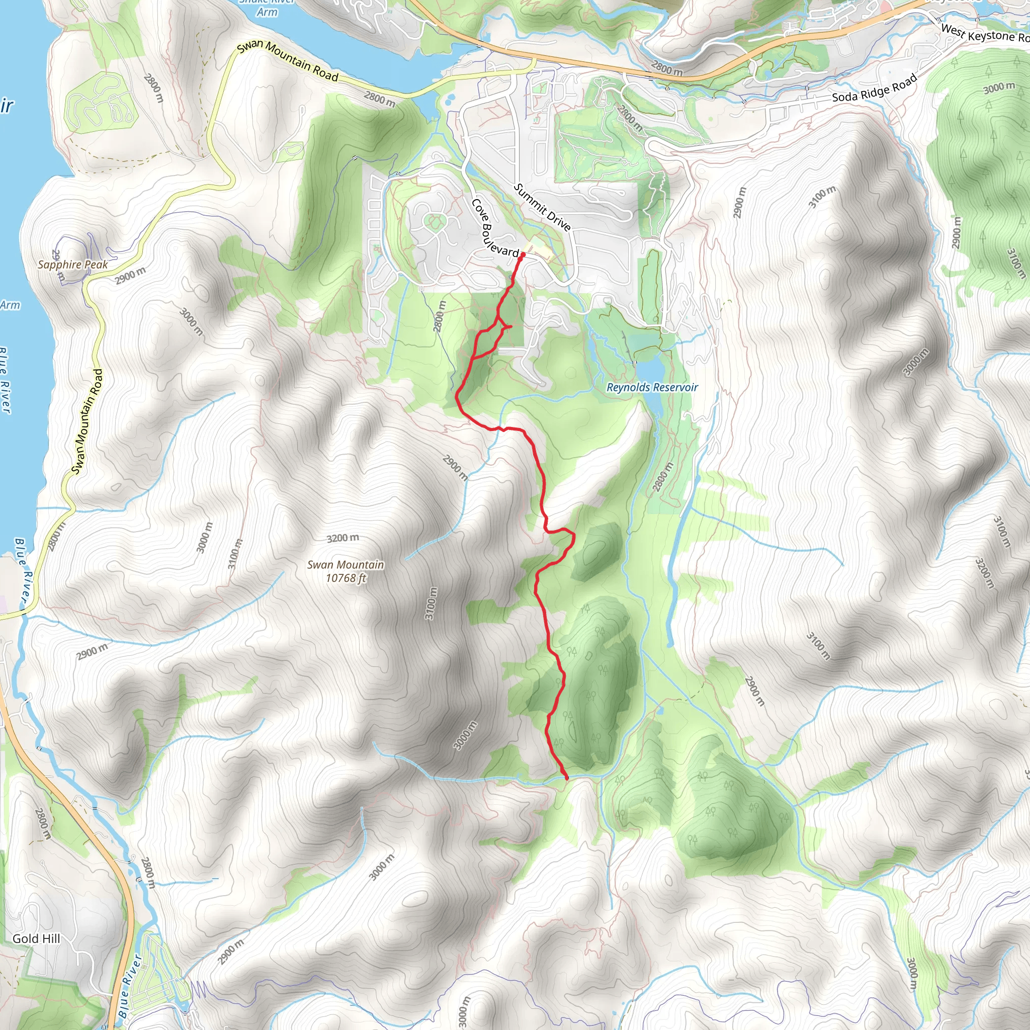 Soda Creek Trail Out and Back mobile static map