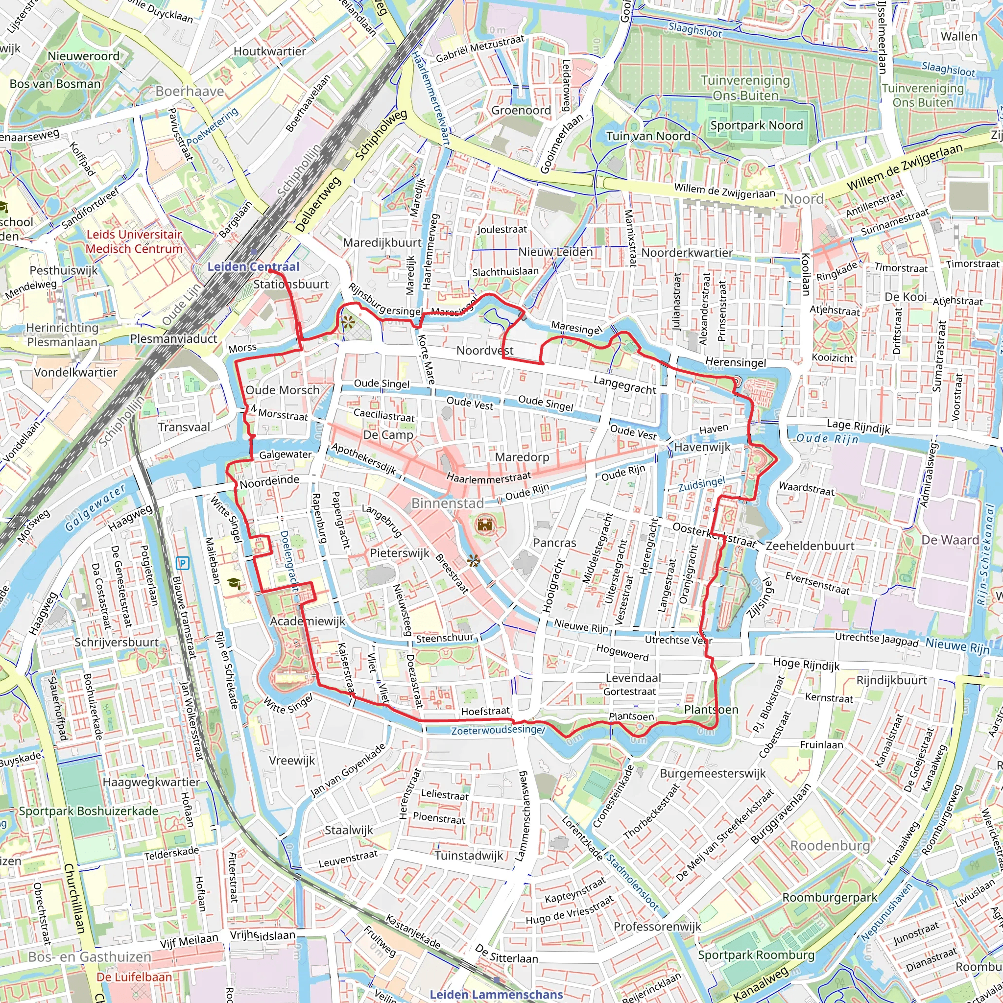 Binnenstad Loop via Zeoterwoudsesiongel mobile static map