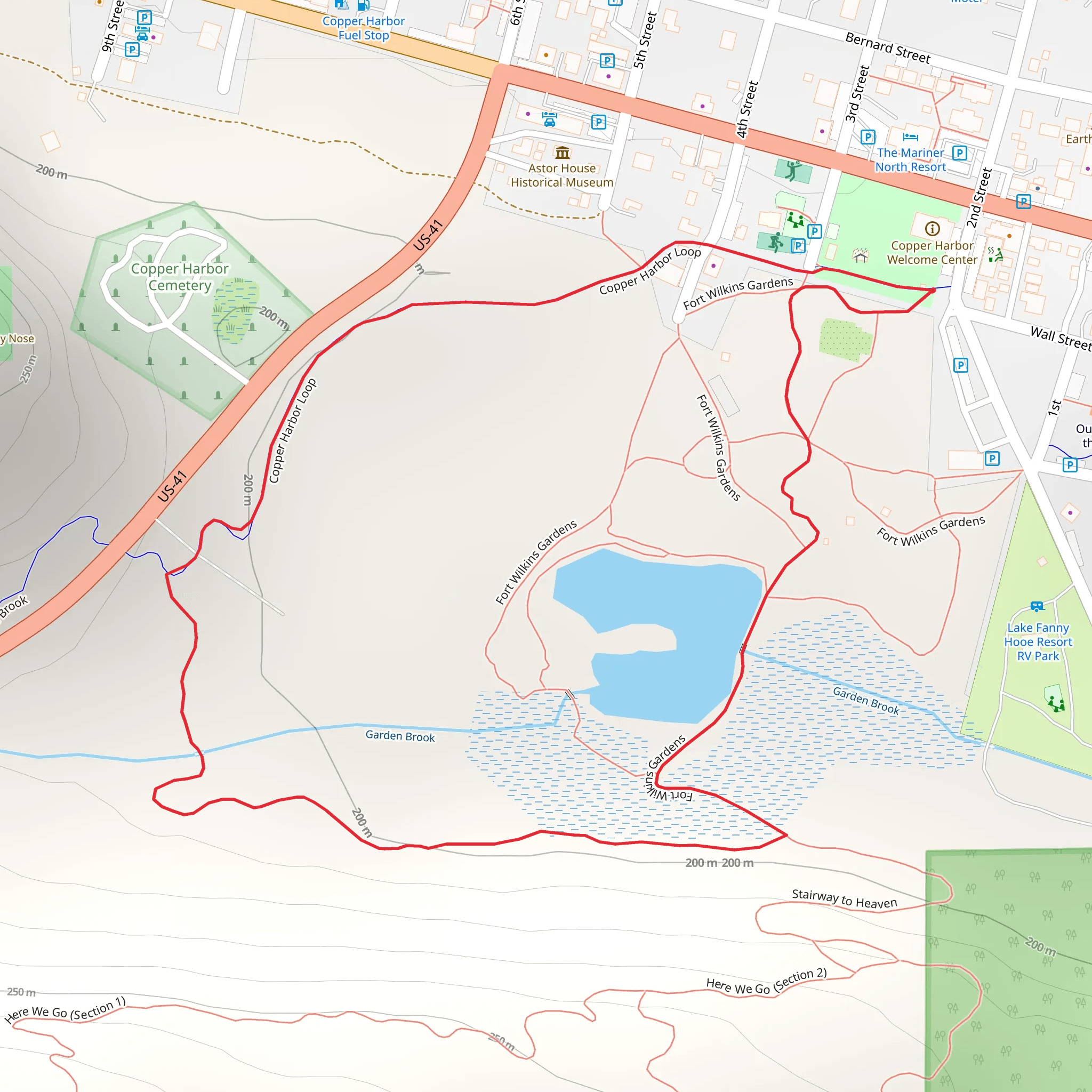 Garden Brook 1 and Cooper Harbor Loop mobile static map