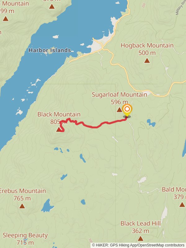 Black Mountain Trail via Pike Brook Road mobile static map