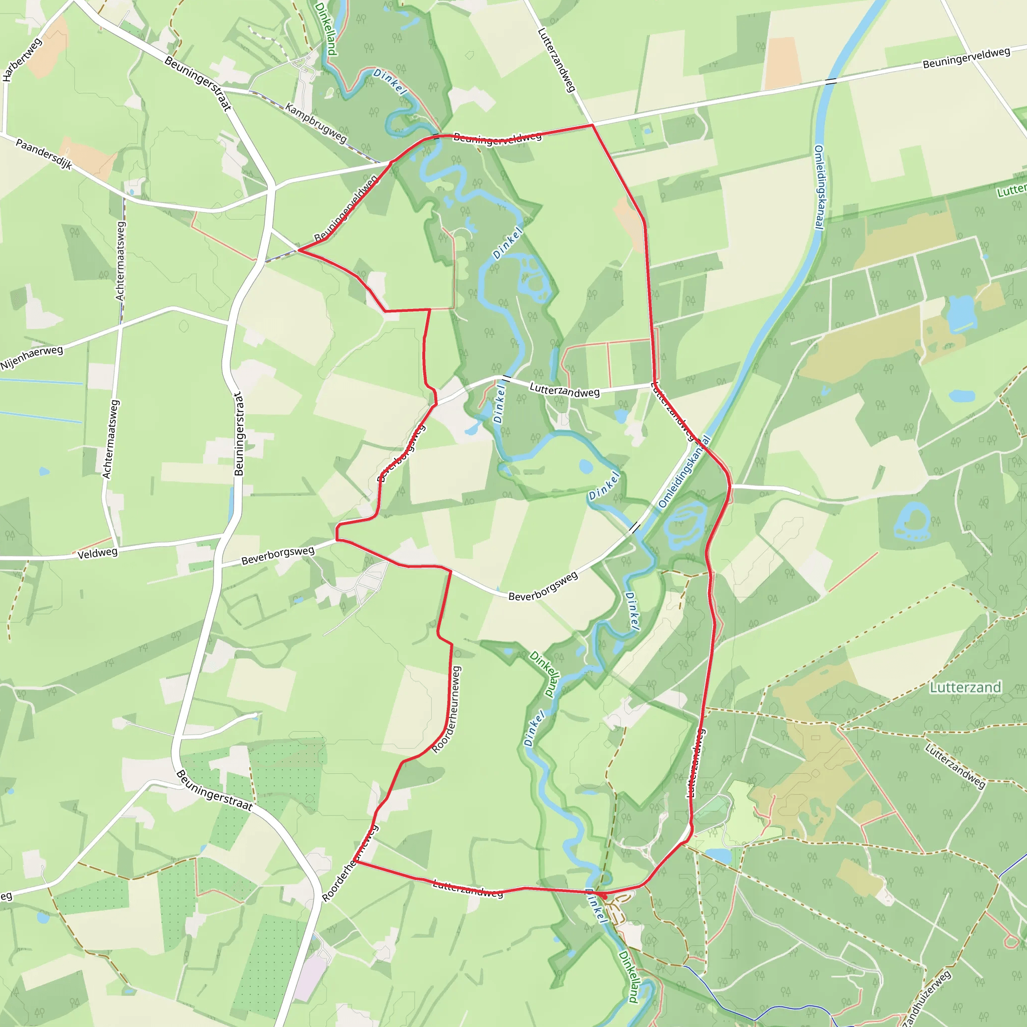 Kribbenbrug and Beverborgsbrug Loop mobile static map
