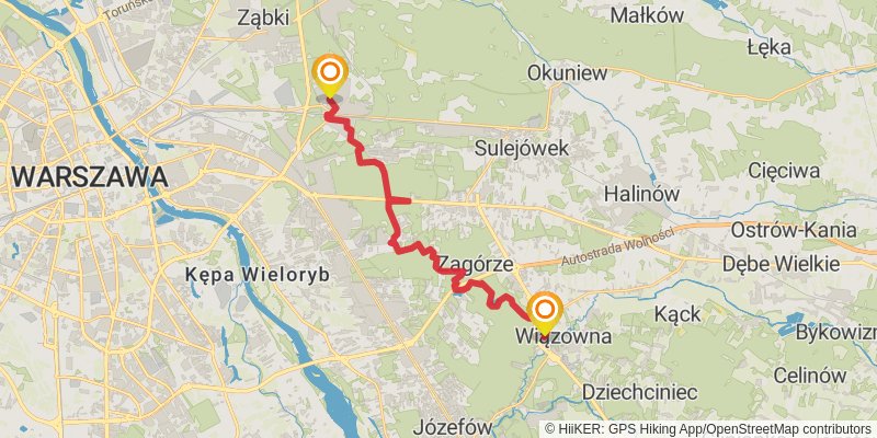 Warsaw Touristic Loop stage 3 Map