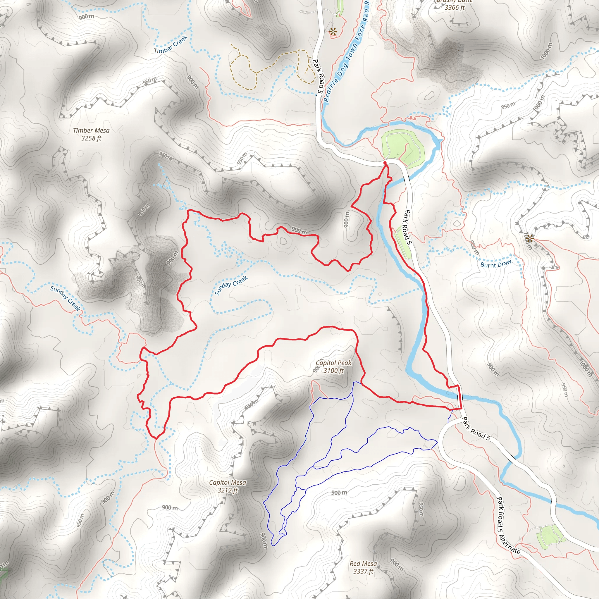 Givens, Spicer, Lowry, Lighthouse and Paseo del Rio Loop Trail mobile static map