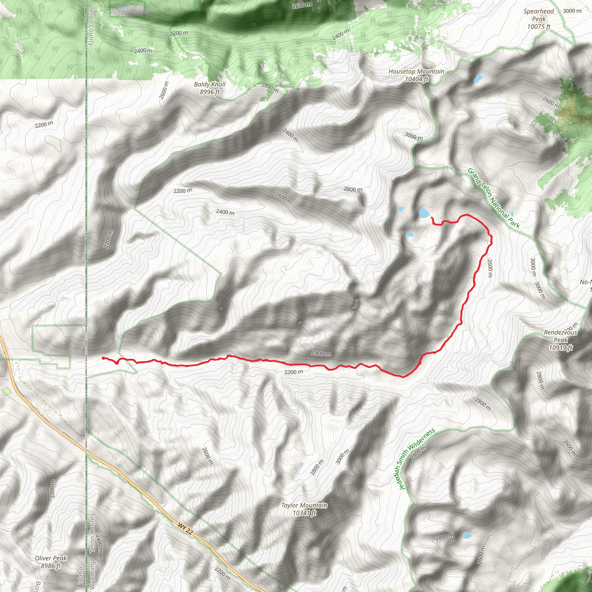 Moose Lake via Moose Creek Trail mobile static map