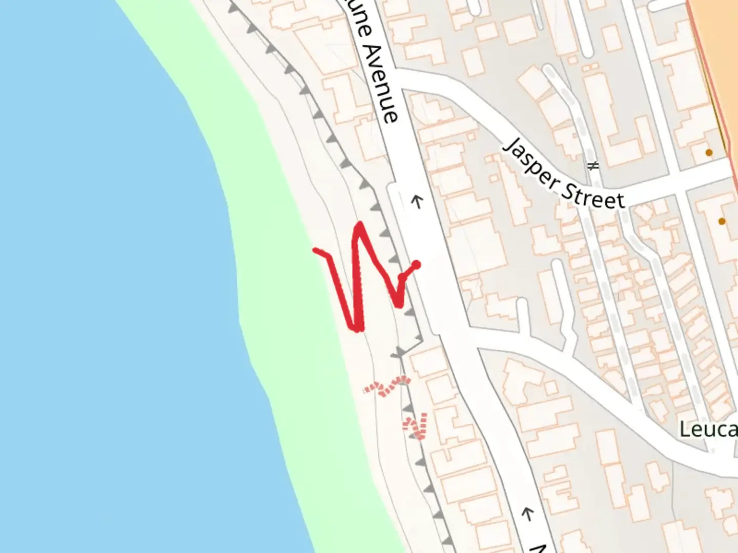 An image depicting the trail Neptune Avenue and its surrounding area.