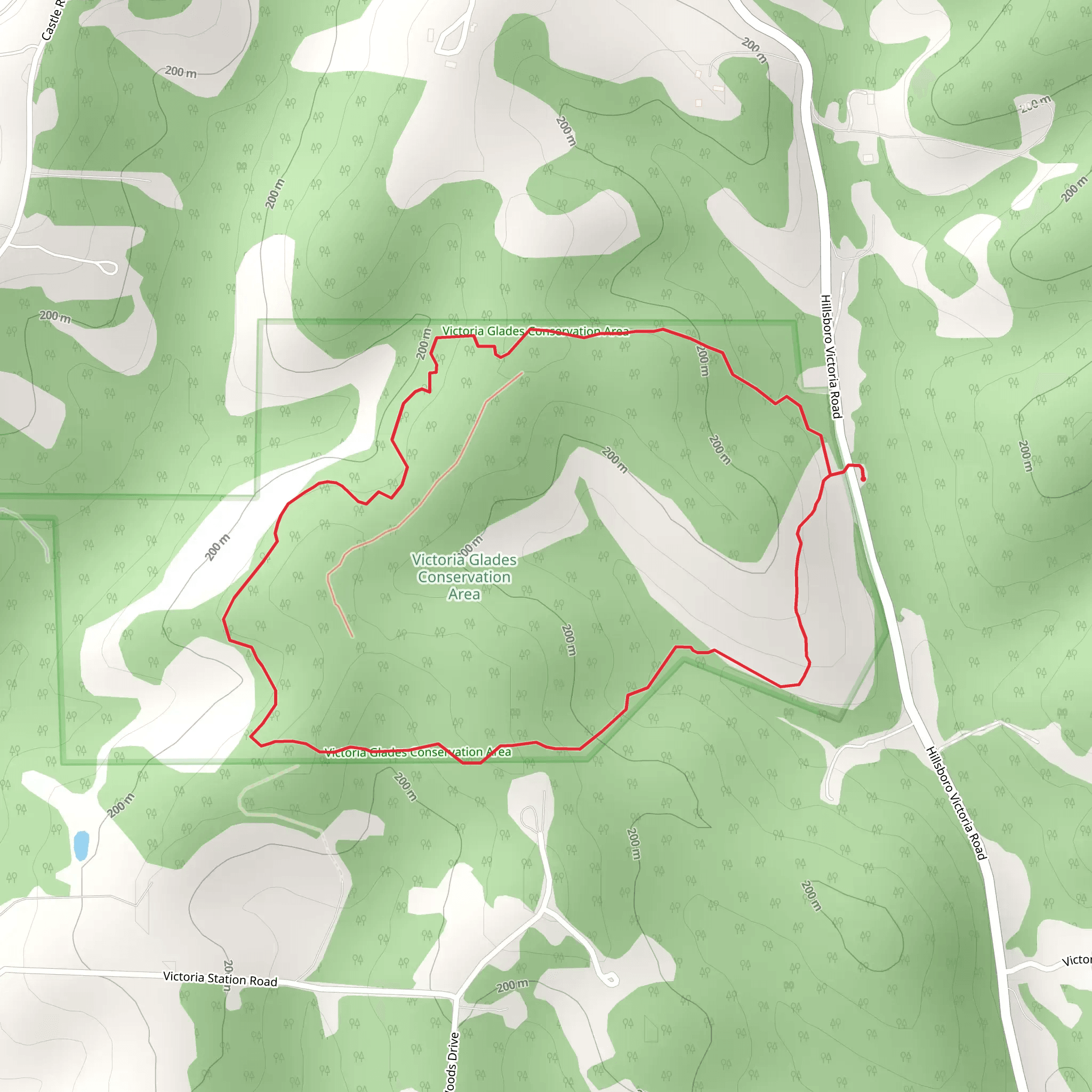Victoria Glades Conservation Area Loop mobile static map
