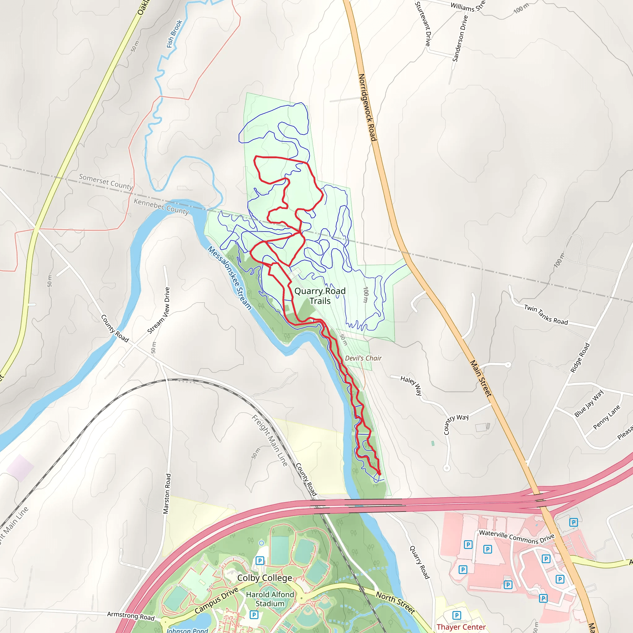 Quarry Road Recreation Area Loop mobile static map