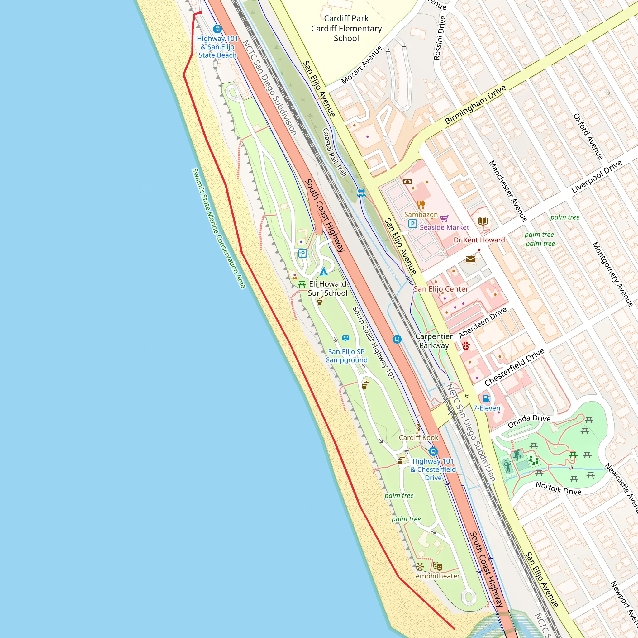 San Elijo State Beach mobile static map