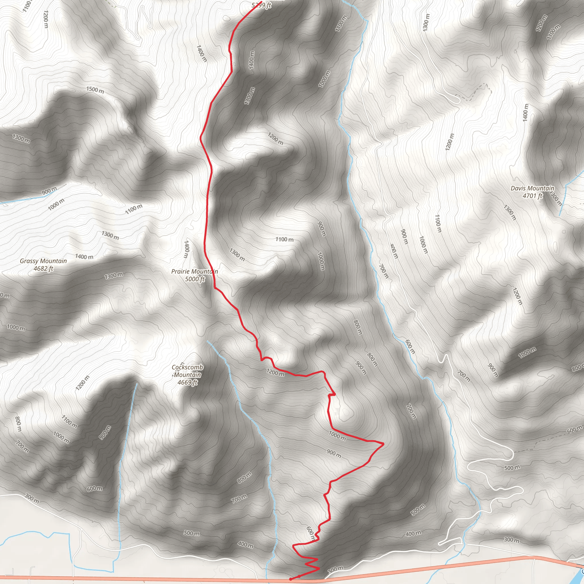 Purcell Mountain Trail mobile static map