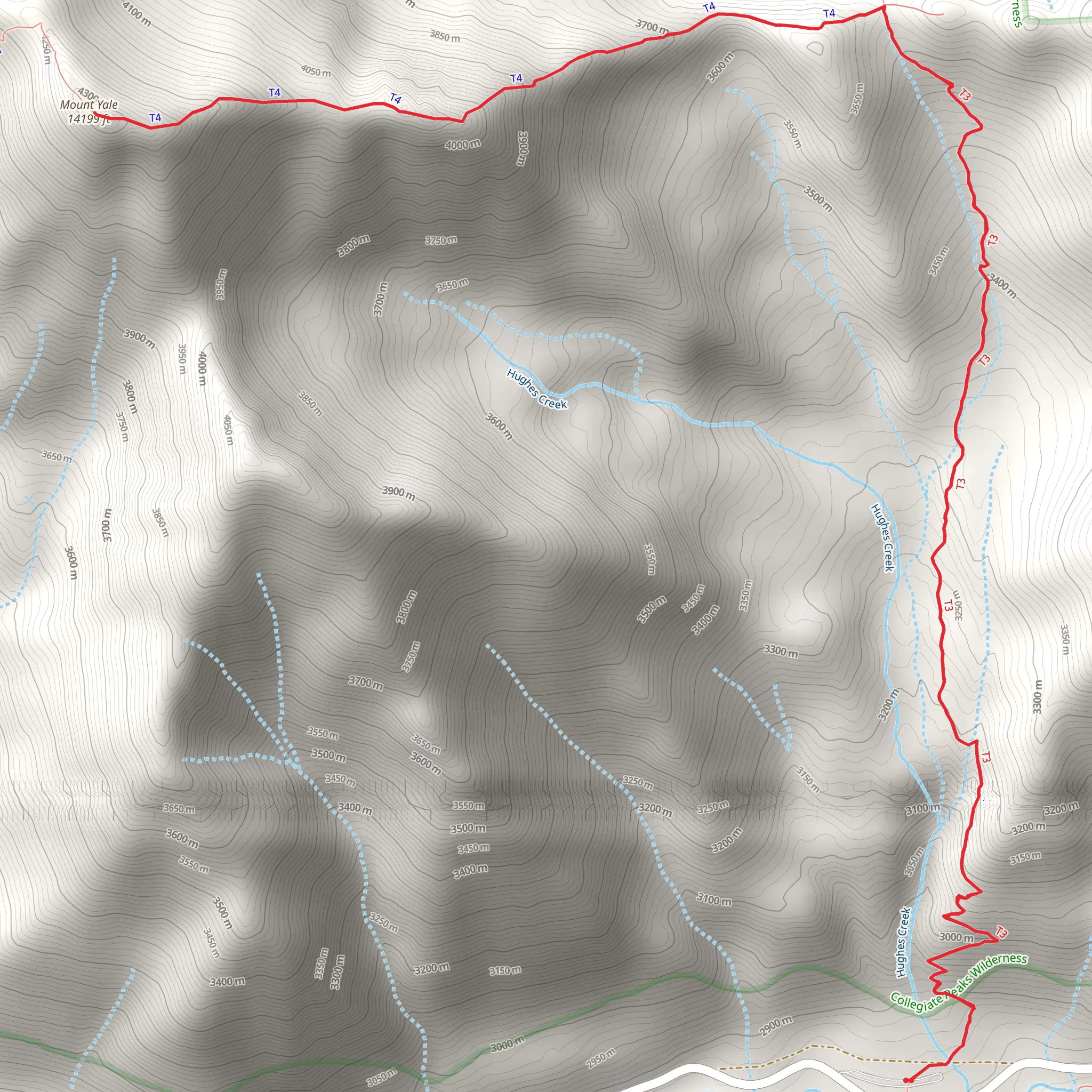 Colorado Trail and Mount Yale Trail mobile static map
