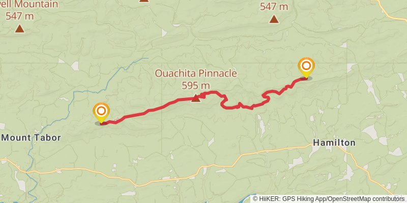 Ouachita National Recreation Trail stage 13 Map