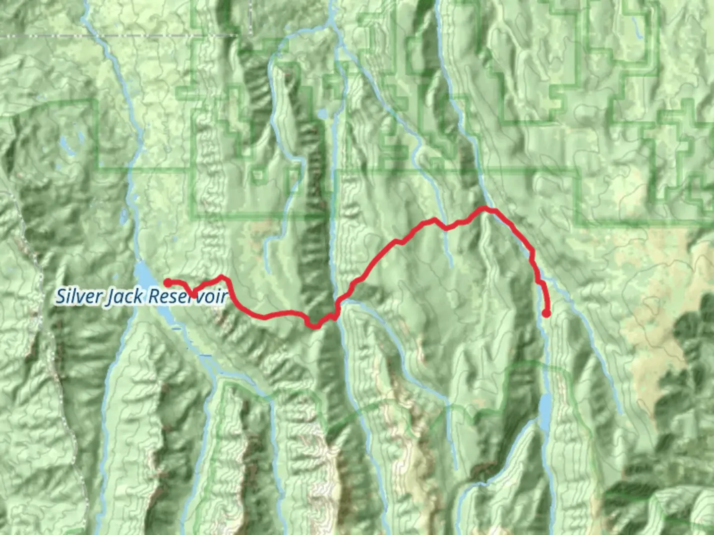 An image depicting the trail Big Blue Campground via Alpine Trail and its surrounding area.