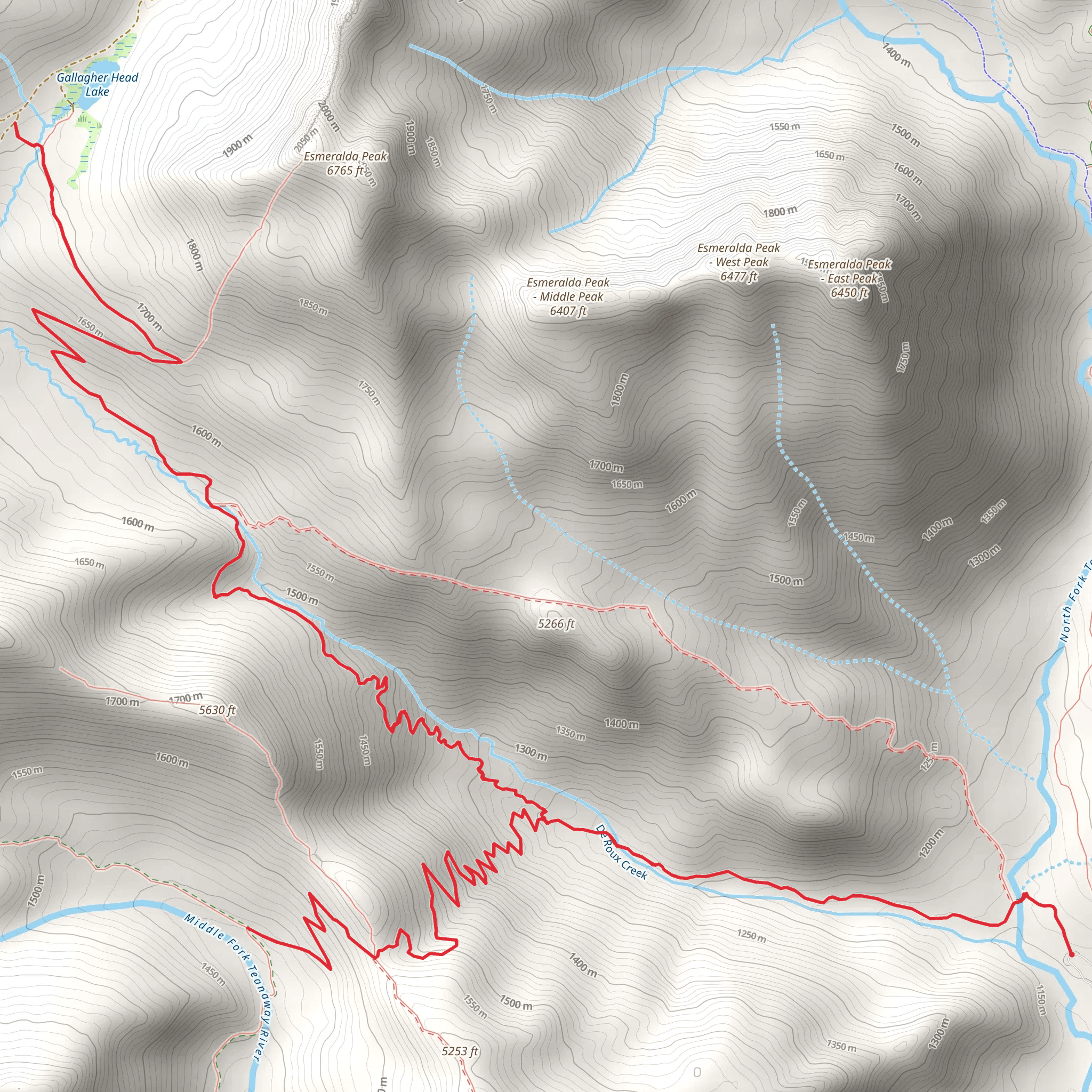 De Roux Trail mobile static map