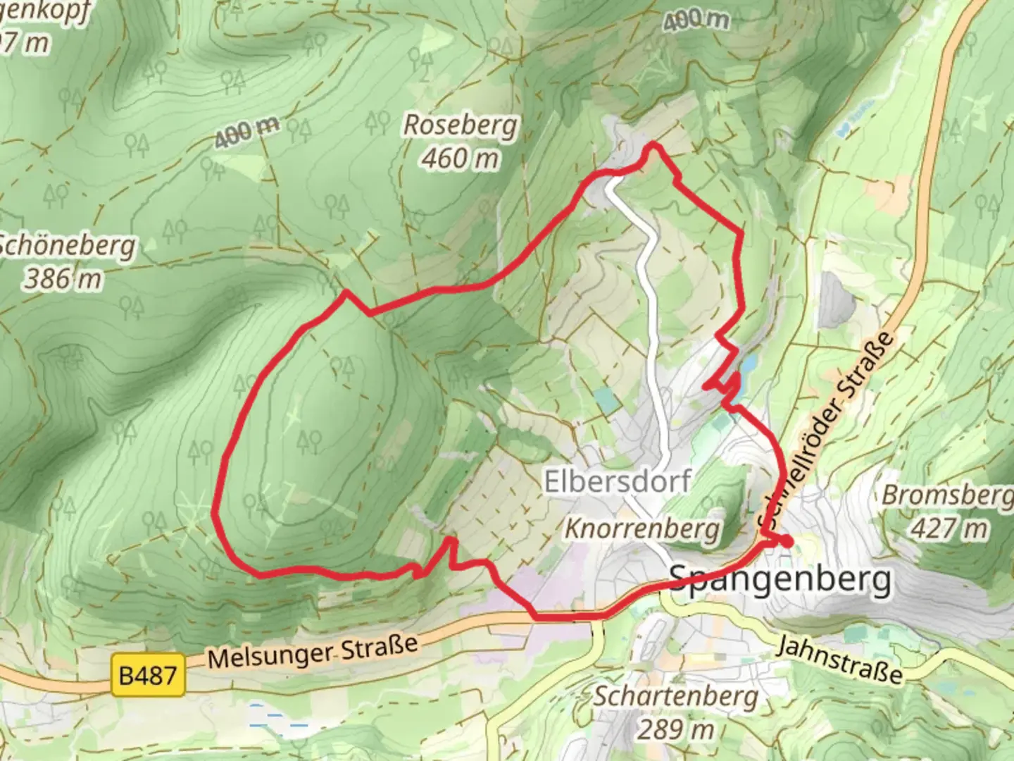 An image depicting the trail Rundweg Moershausen and Rottheil and its surrounding area.