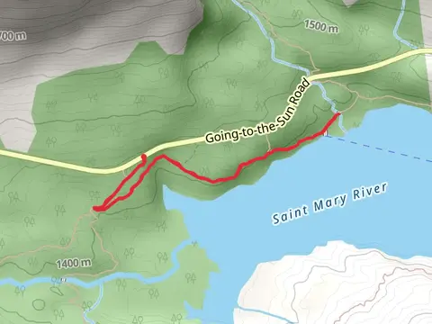 St Mary Falls Cutoff and Piegan Pass