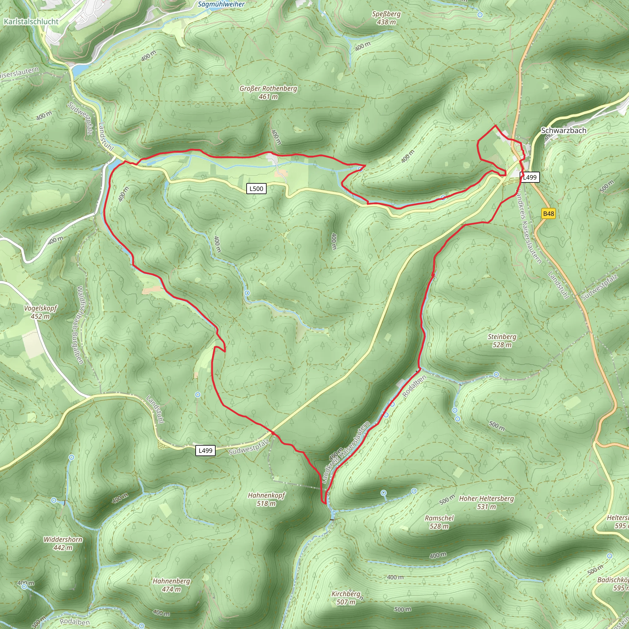 Meisertal Loop via Lauberwald mobile static map
