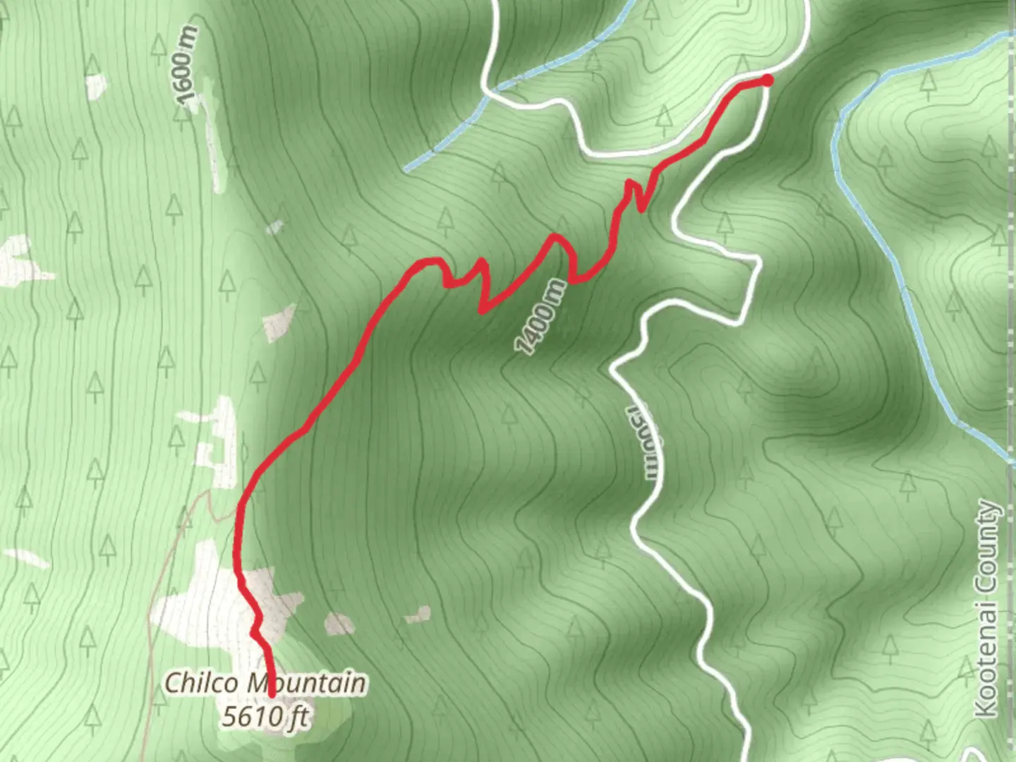 An image depicting the trail Chilco Mountain Trail and its surrounding area.