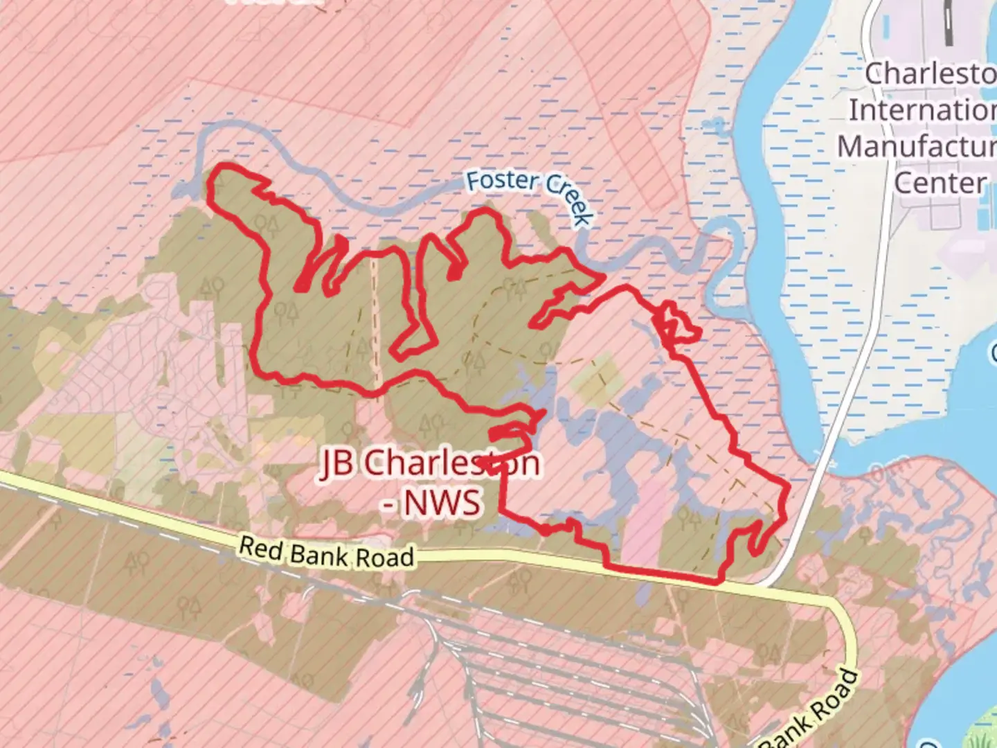 An image depicting the trail Marrington Plantation Loop Trail and its surrounding area.